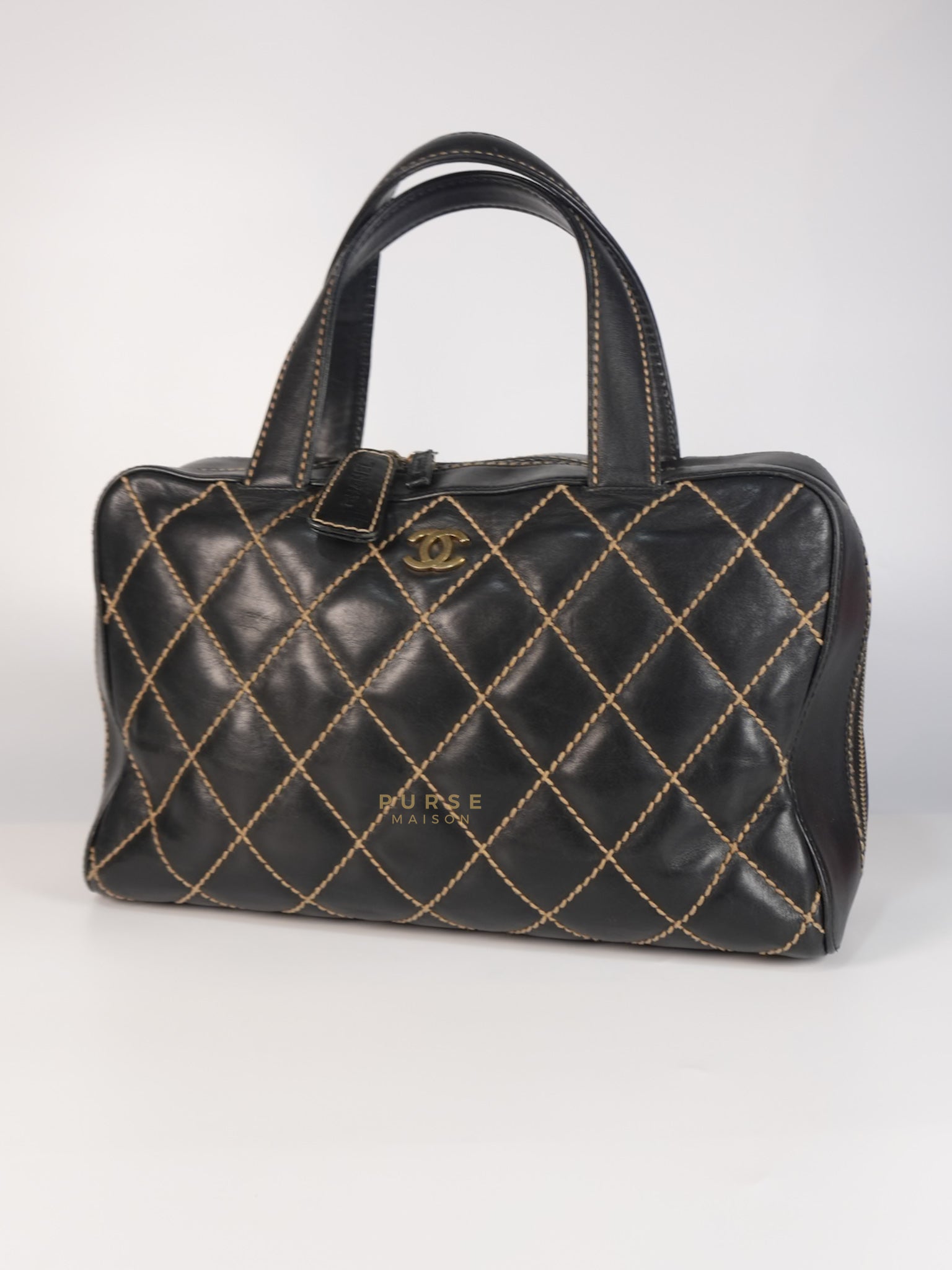 Wild Stitch Tote Bag in Black Calfskin Leather (Series 7) | Purse Maison Luxury Bags Shop