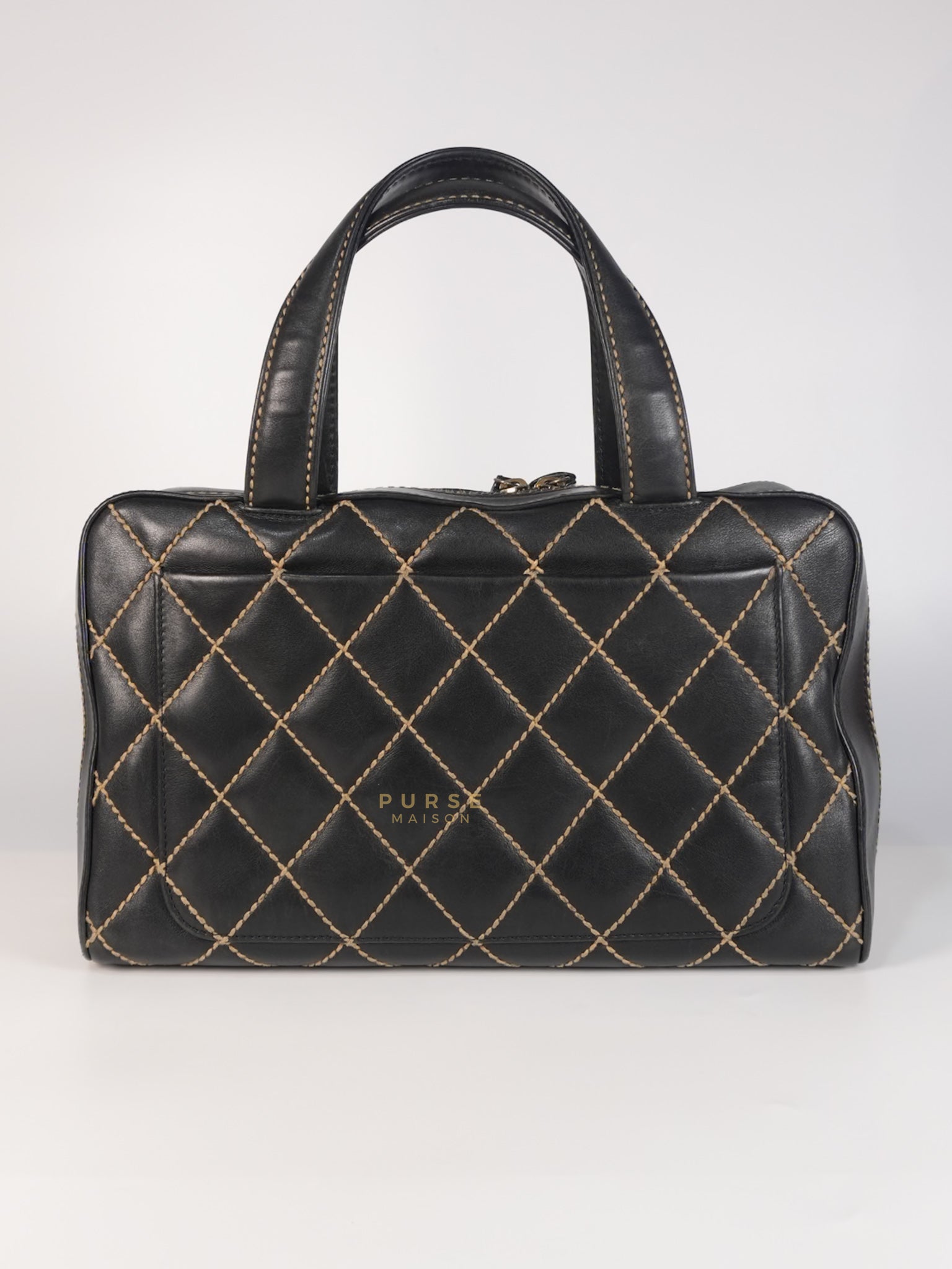 Wild Stitch Tote Bag in Black Calfskin Leather (Series 7) | Purse Maison Luxury Bags Shop