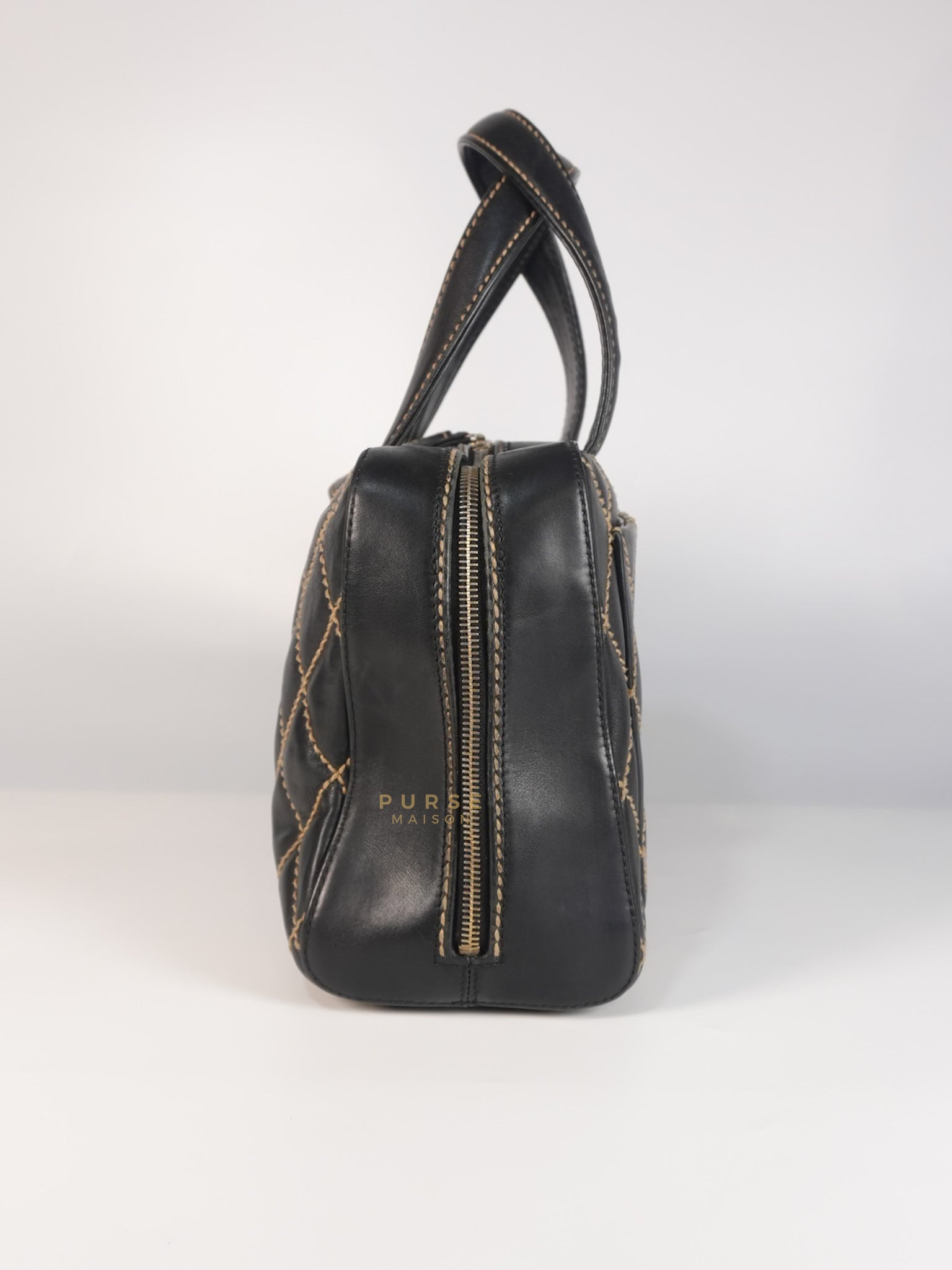 Wild Stitch Tote Bag in Black Calfskin Leather (Series 7) | Purse Maison Luxury Bags Shop