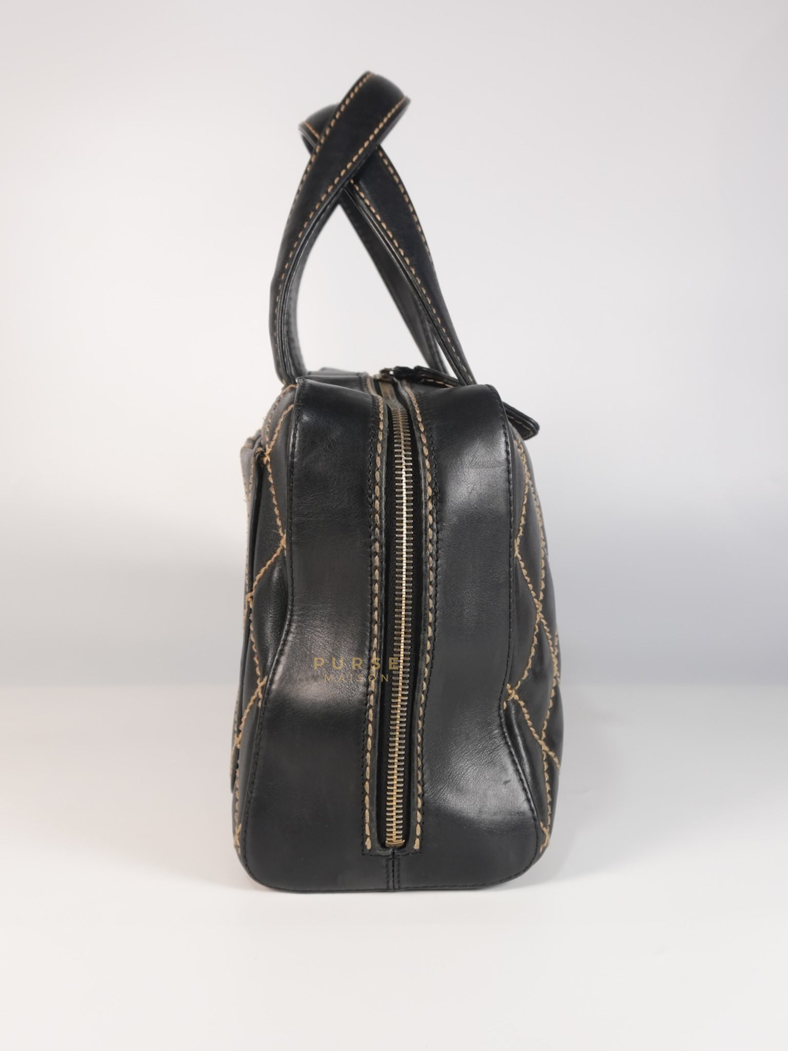 Wild Stitch Tote Bag in Black Calfskin Leather (Series 7) | Purse Maison Luxury Bags Shop