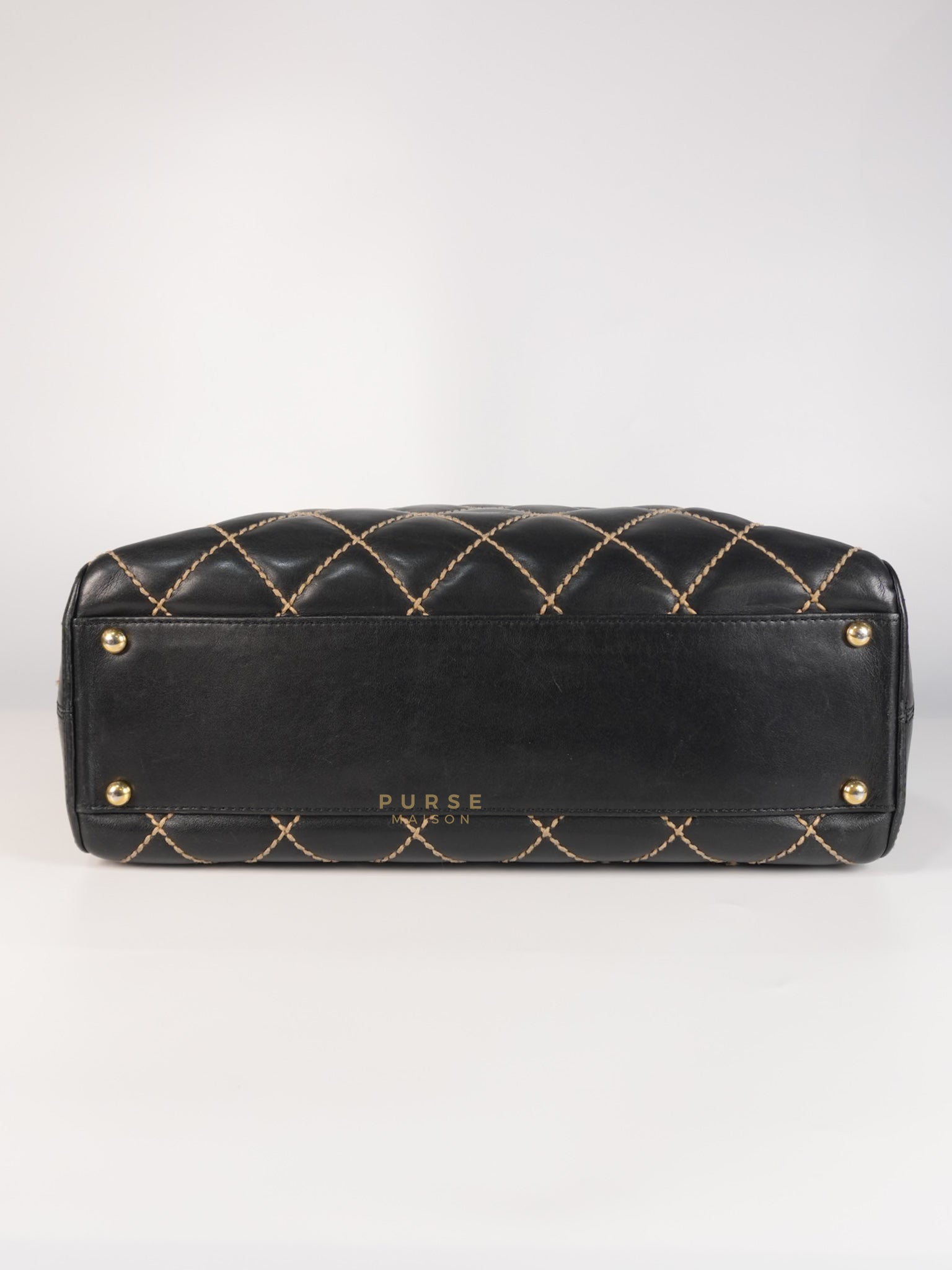 Wild Stitch Tote Bag in Black Calfskin Leather (Series 7) | Purse Maison Luxury Bags Shop