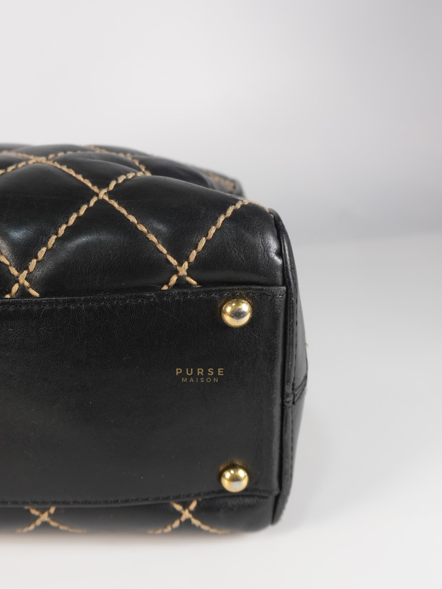 Wild Stitch Tote Bag in Black Calfskin Leather (Series 7) | Purse Maison Luxury Bags Shop