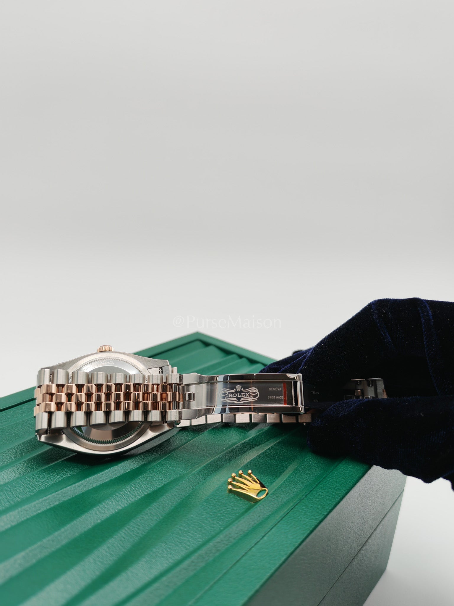 Wimbledon 36mm Oyster Perpetual Datejust Everose gold and Diamond Bezel Jubilee Stainless Steel Strap Year 2025 (Reference Number: 126281RBR) | Purse Maison Luxury Bags Shop