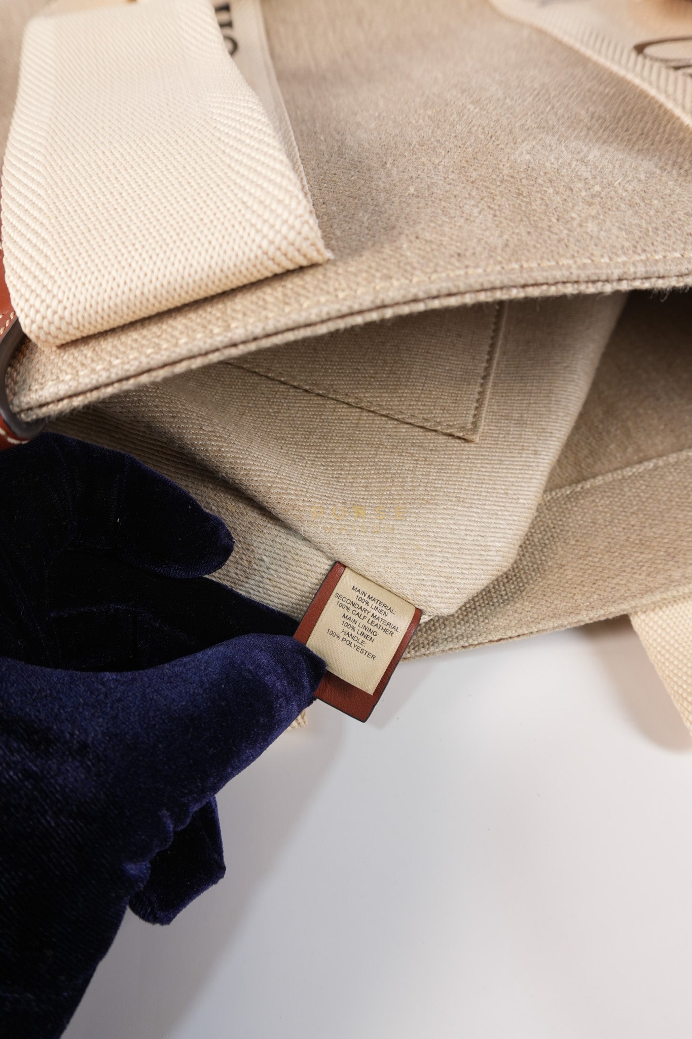 Woody Canvas & Calf Leather Tote Bag Medium | Purse Maison Luxury Bags Shop