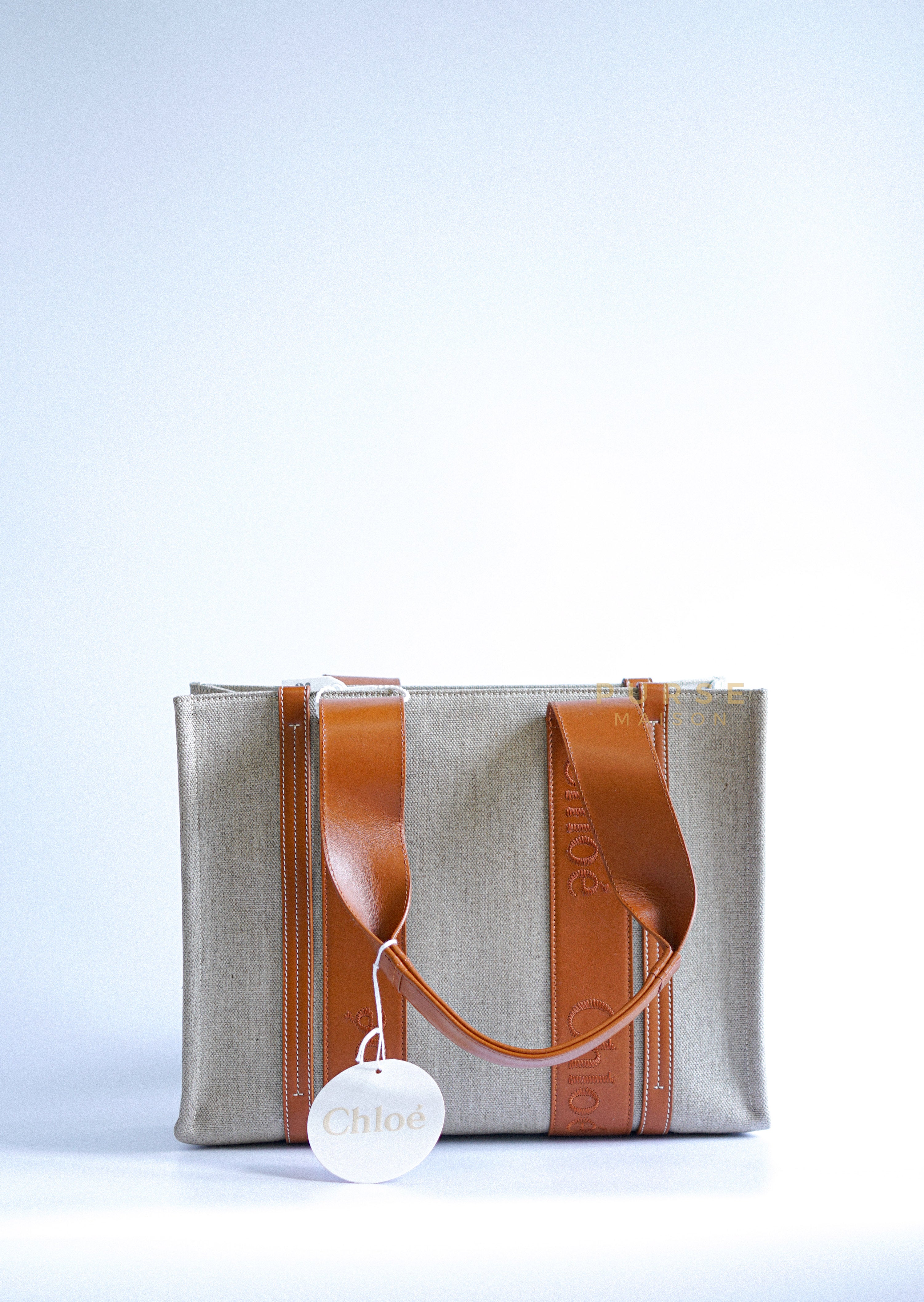 Woody Canvas Medium Tote Bag (Caramel) | Purse Maison Luxury Bags Shop