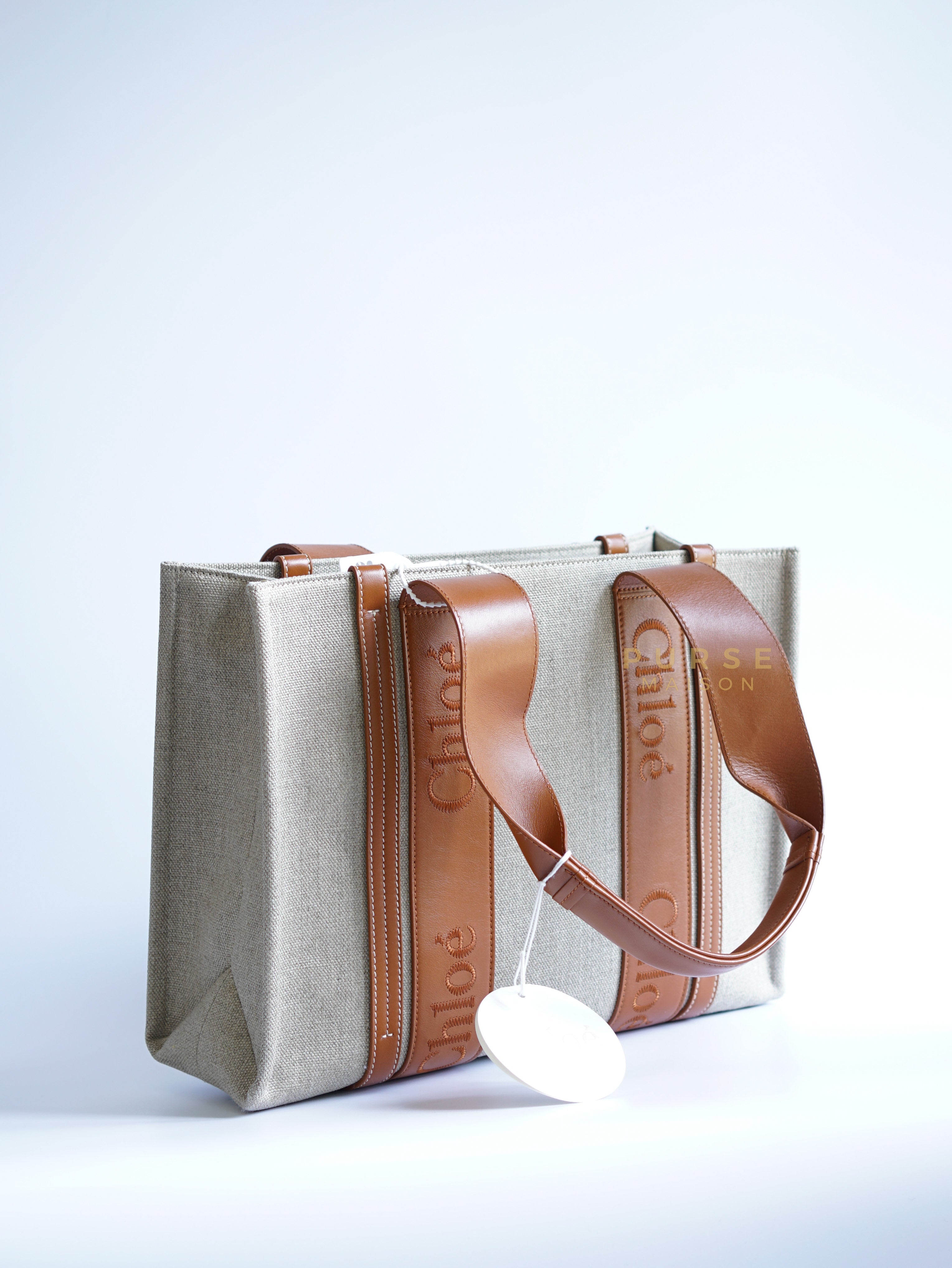 Woody Canvas Medium Tote Bag (Caramel) | Purse Maison Luxury Bags Shop