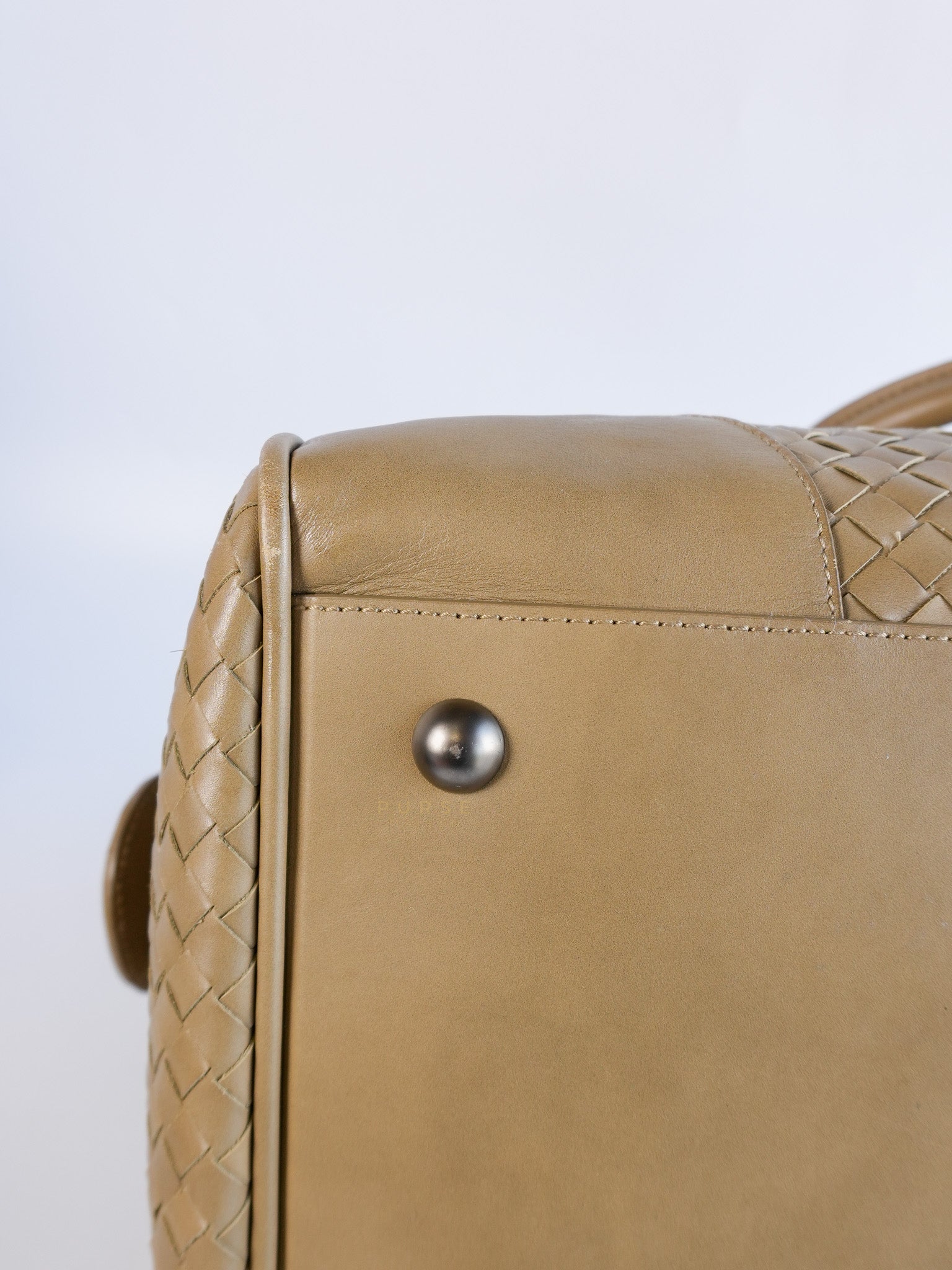 Woven Intrecciato Light Brown Nappa Duffel Bag | Purse Maison Luxury Bags Shop