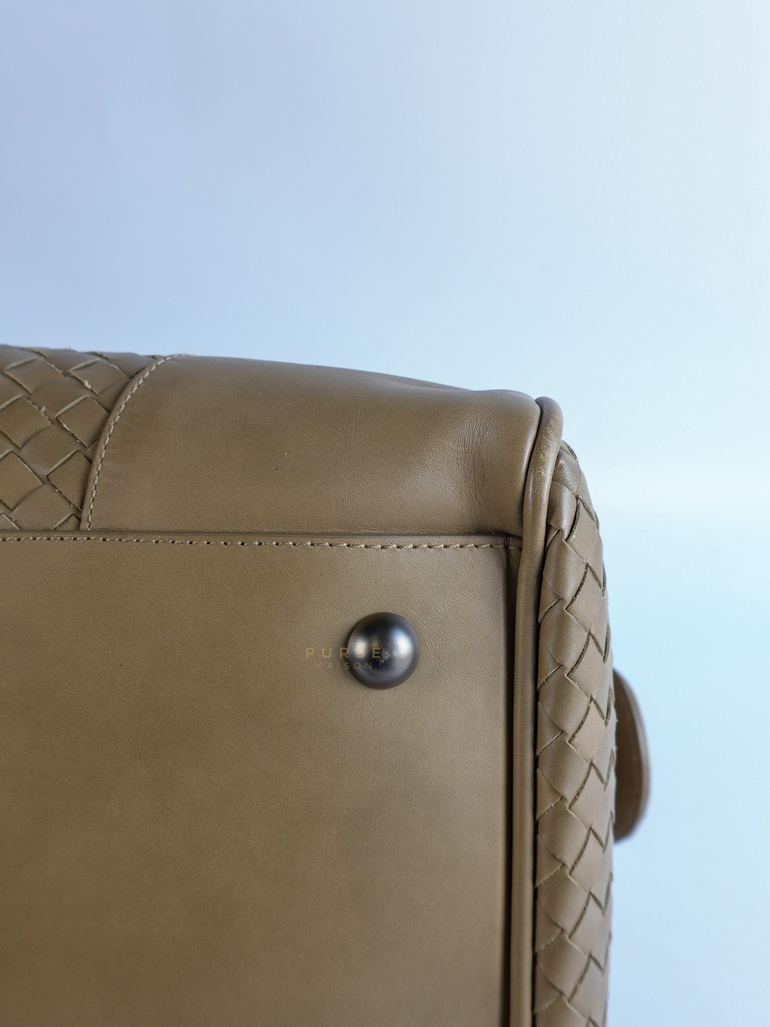 Woven Intrecciato Light Brown Nappa Duffel Bag | Purse Maison Luxury Bags Shop