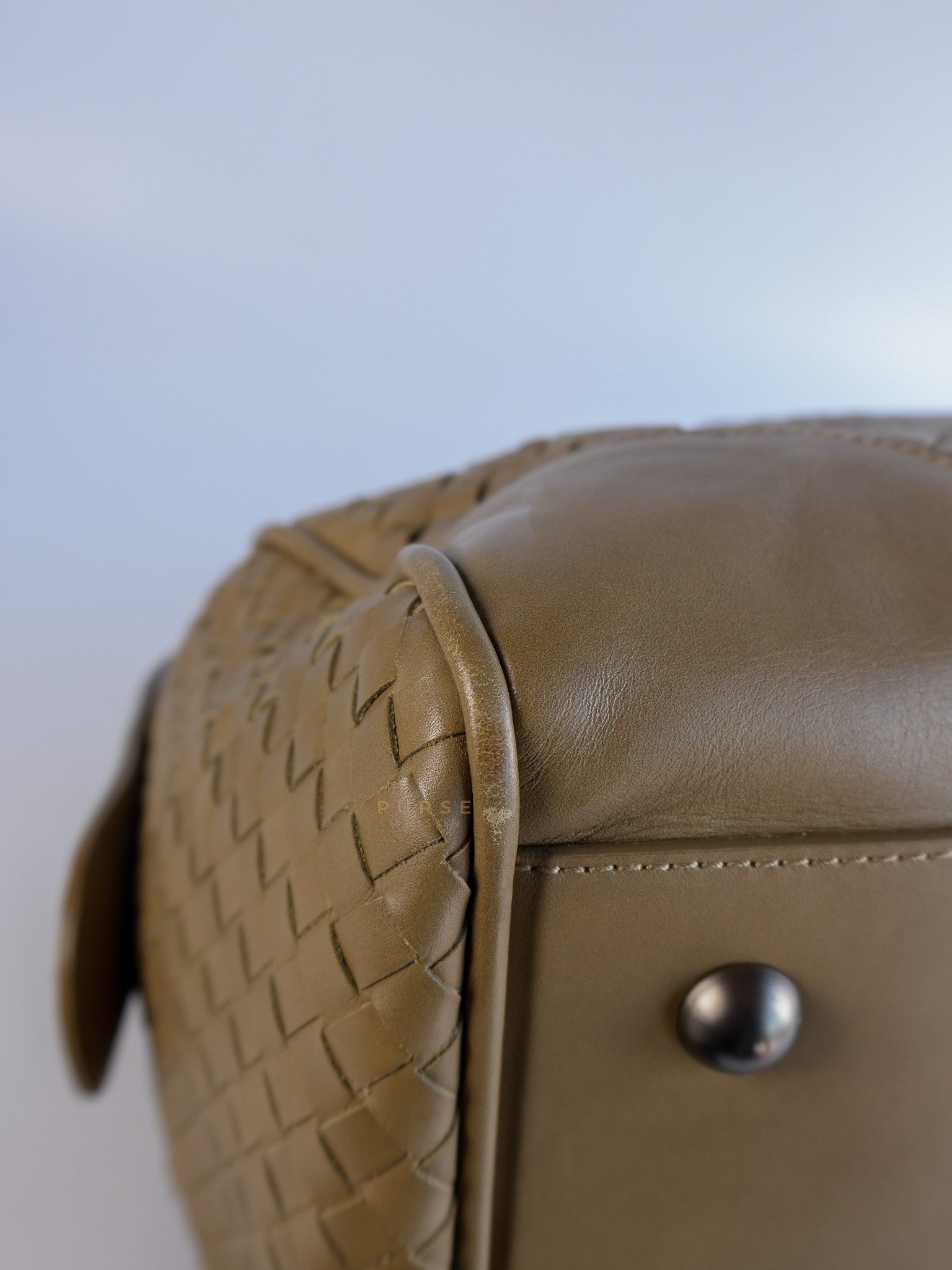 Woven Intrecciato Light Brown Nappa Duffel Bag | Purse Maison Luxury Bags Shop
