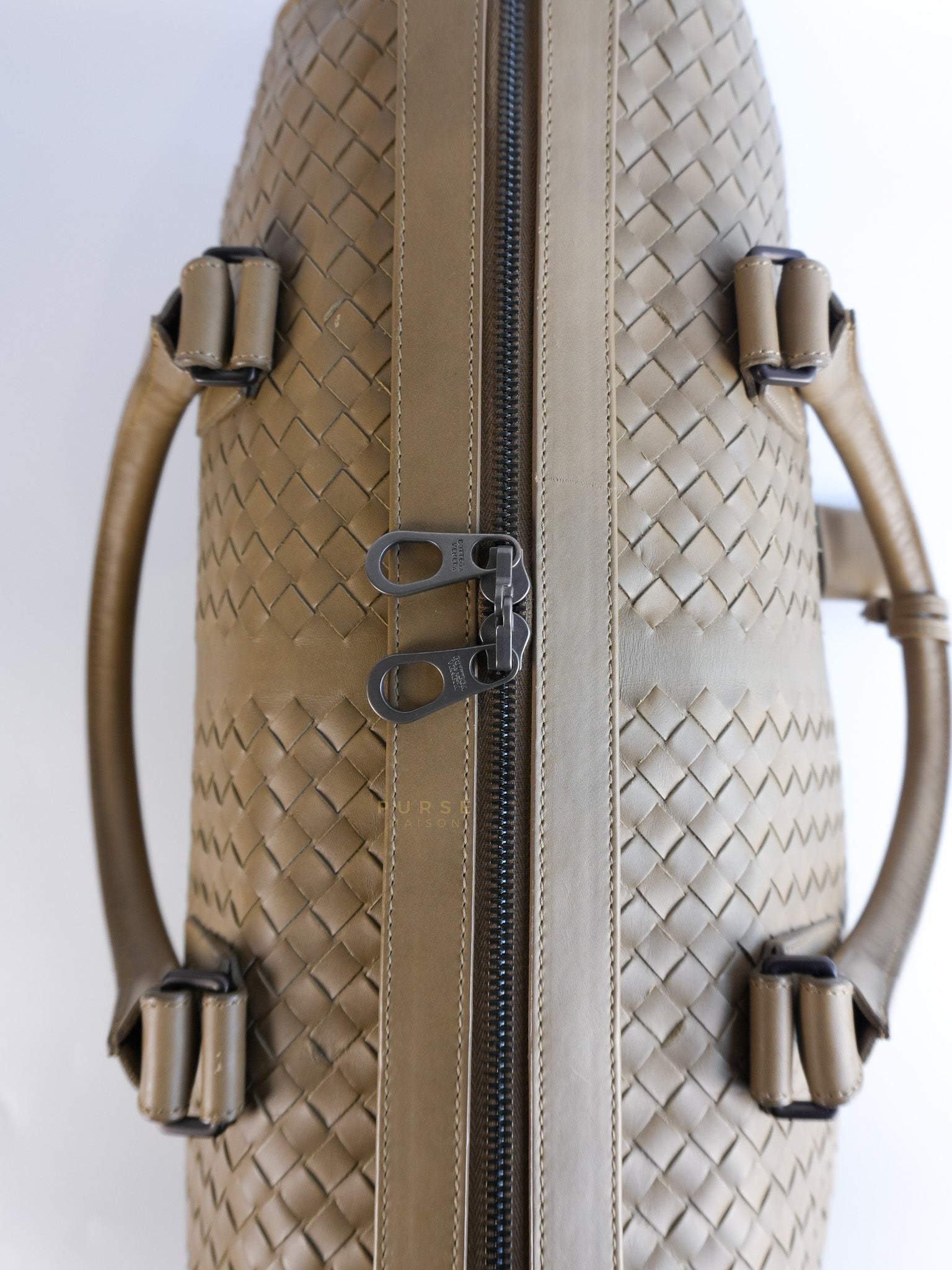 Woven Intrecciato Light Brown Nappa Duffel Bag | Purse Maison Luxury Bags Shop