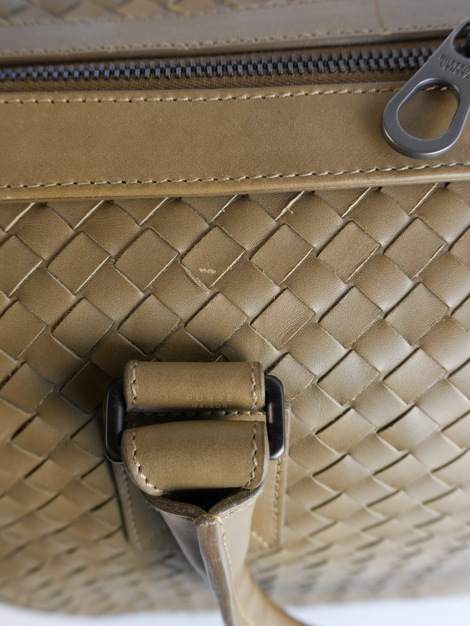 Woven Intrecciato Light Brown Nappa Duffel Bag | Purse Maison Luxury Bags Shop