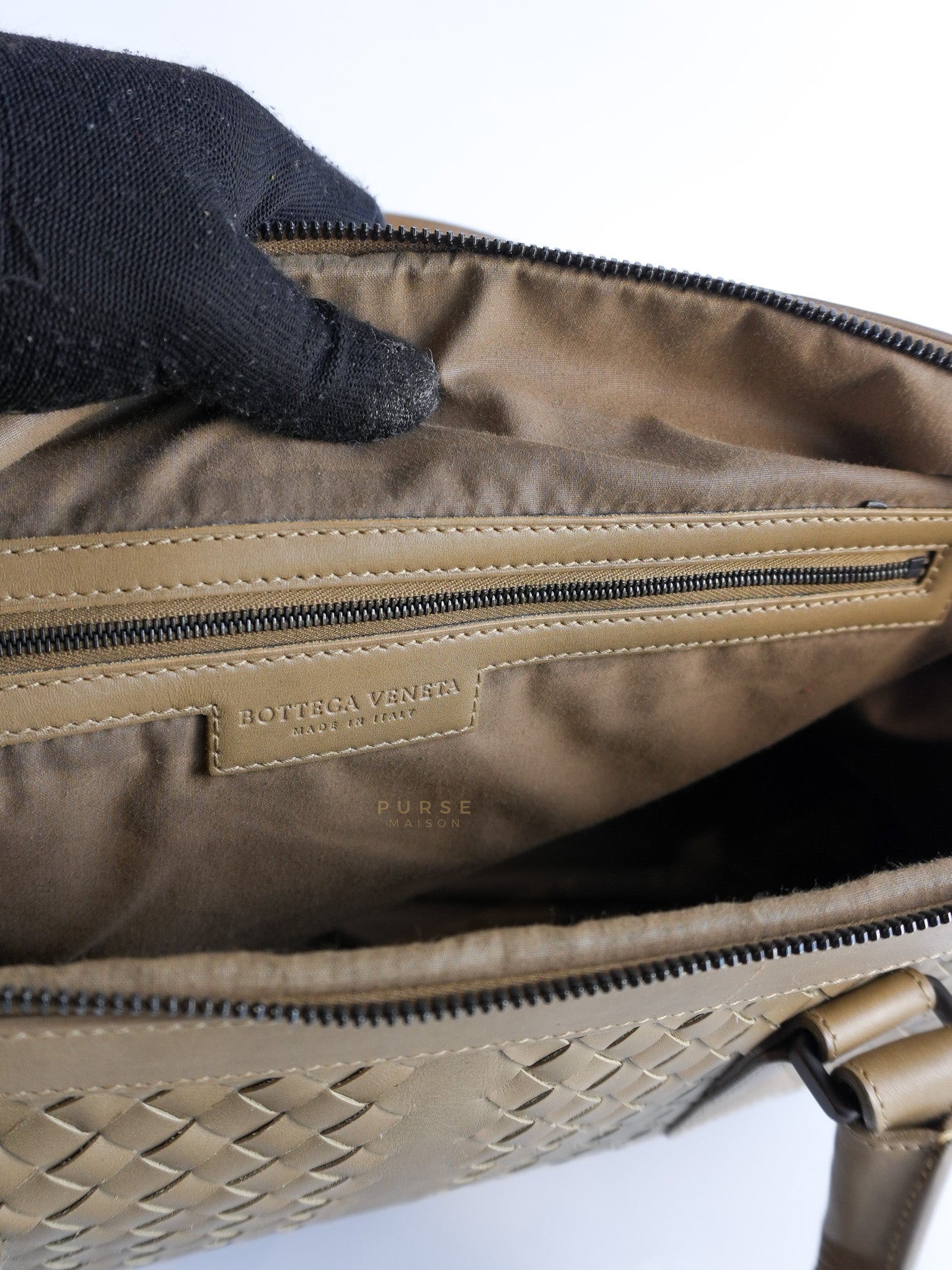 Woven Intrecciato Light Brown Nappa Duffel Bag | Purse Maison Luxury Bags Shop