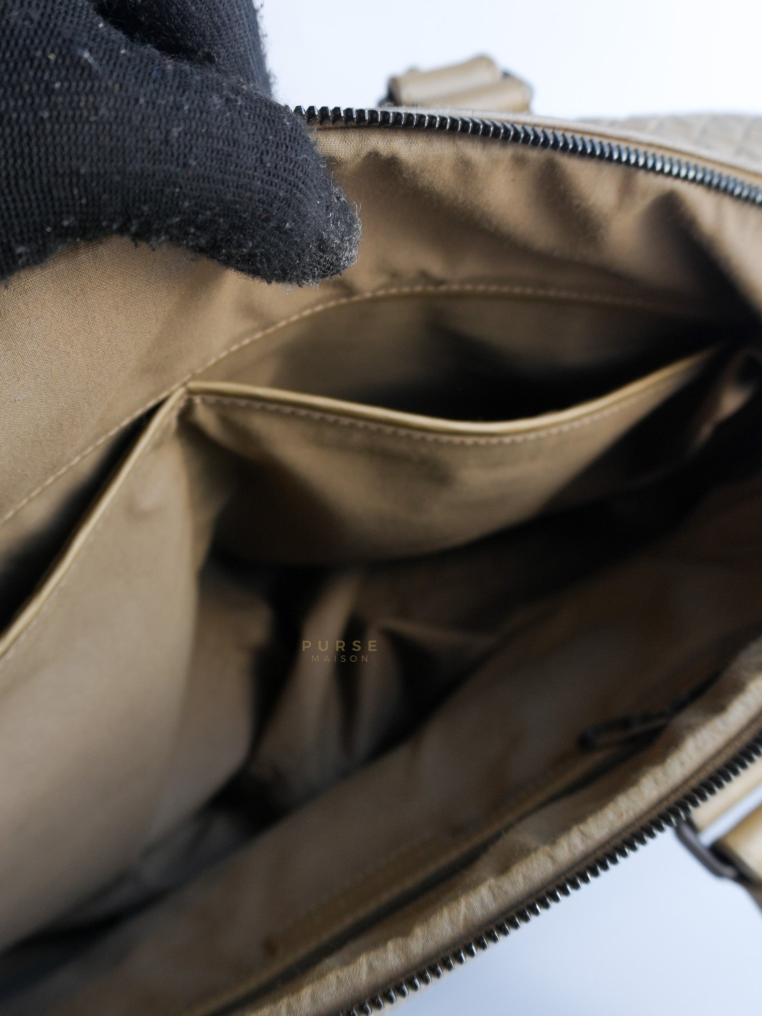 Woven Intrecciato Light Brown Nappa Duffel Bag | Purse Maison Luxury Bags Shop
