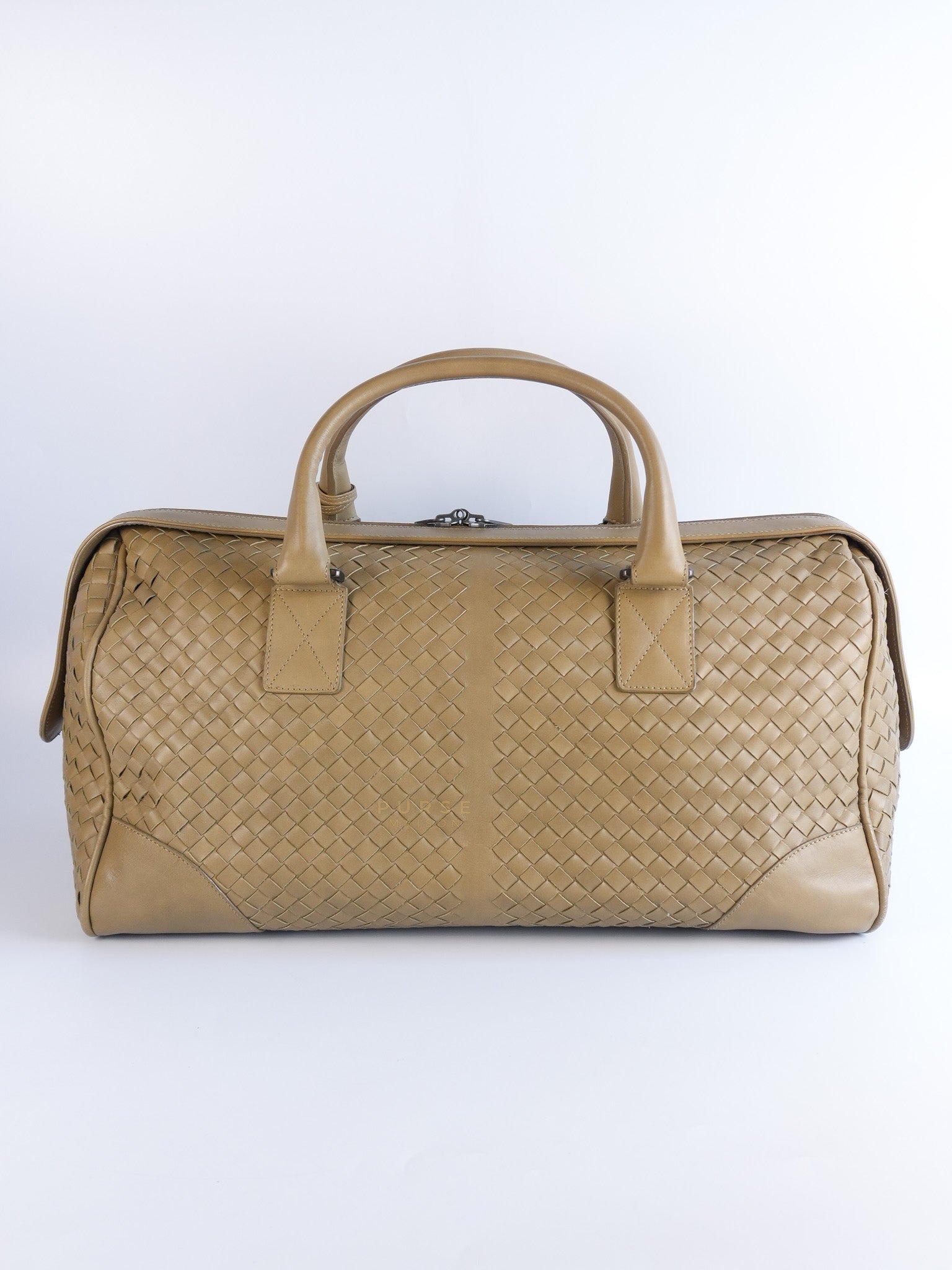 Woven Intrecciato Light Brown Nappa Duffel Bag | Purse Maison Luxury Bags Shop