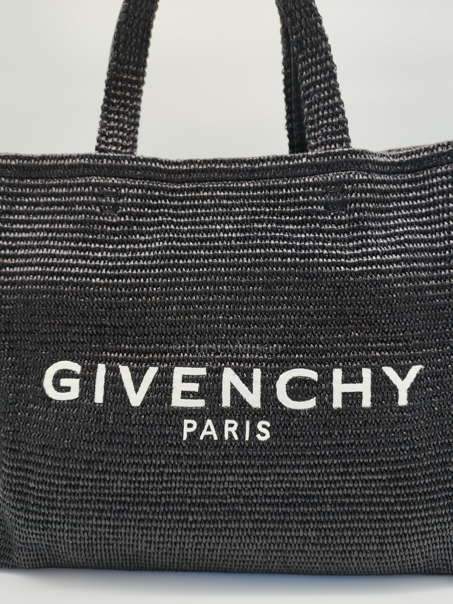 Woven Soft Raffia Medium Black Beach Tote Bag | Purse Maison Luxury Bags Shop