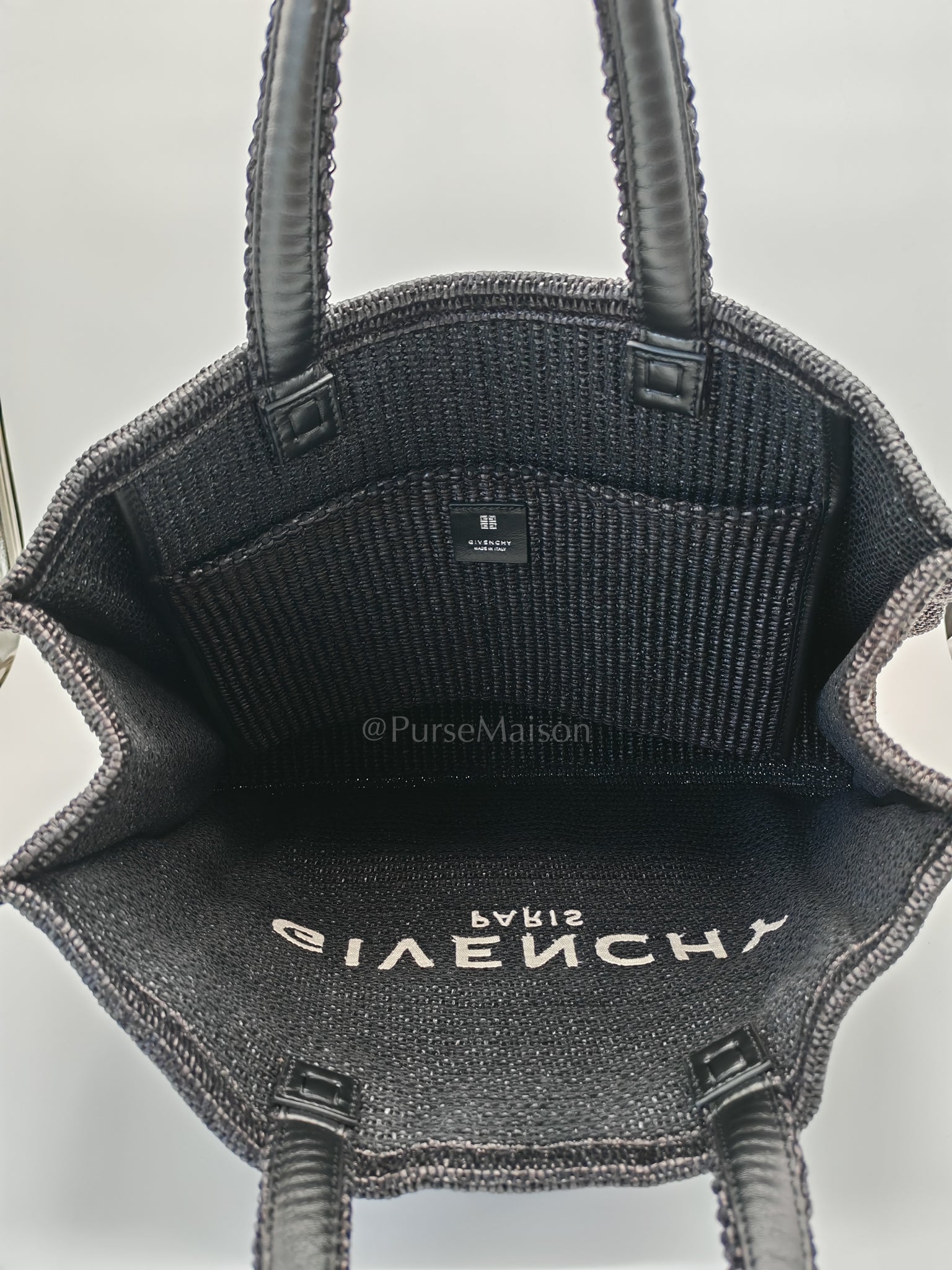 Woven Soft Raffia Medium Black Beach Tote Bag | Purse Maison Luxury Bags Shop