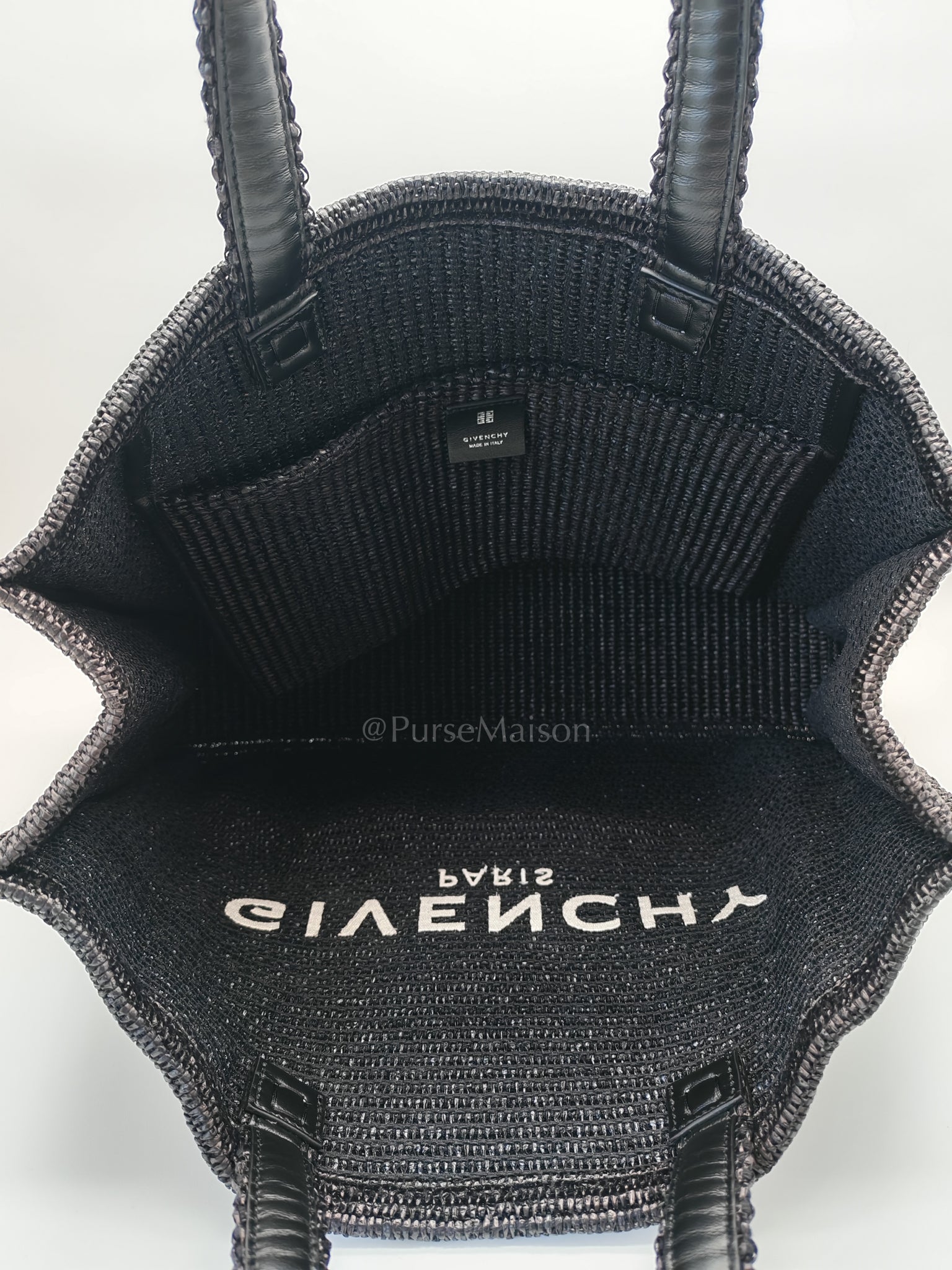 Woven Soft Raffia Medium Black Beach Tote Bag | Purse Maison Luxury Bags Shop