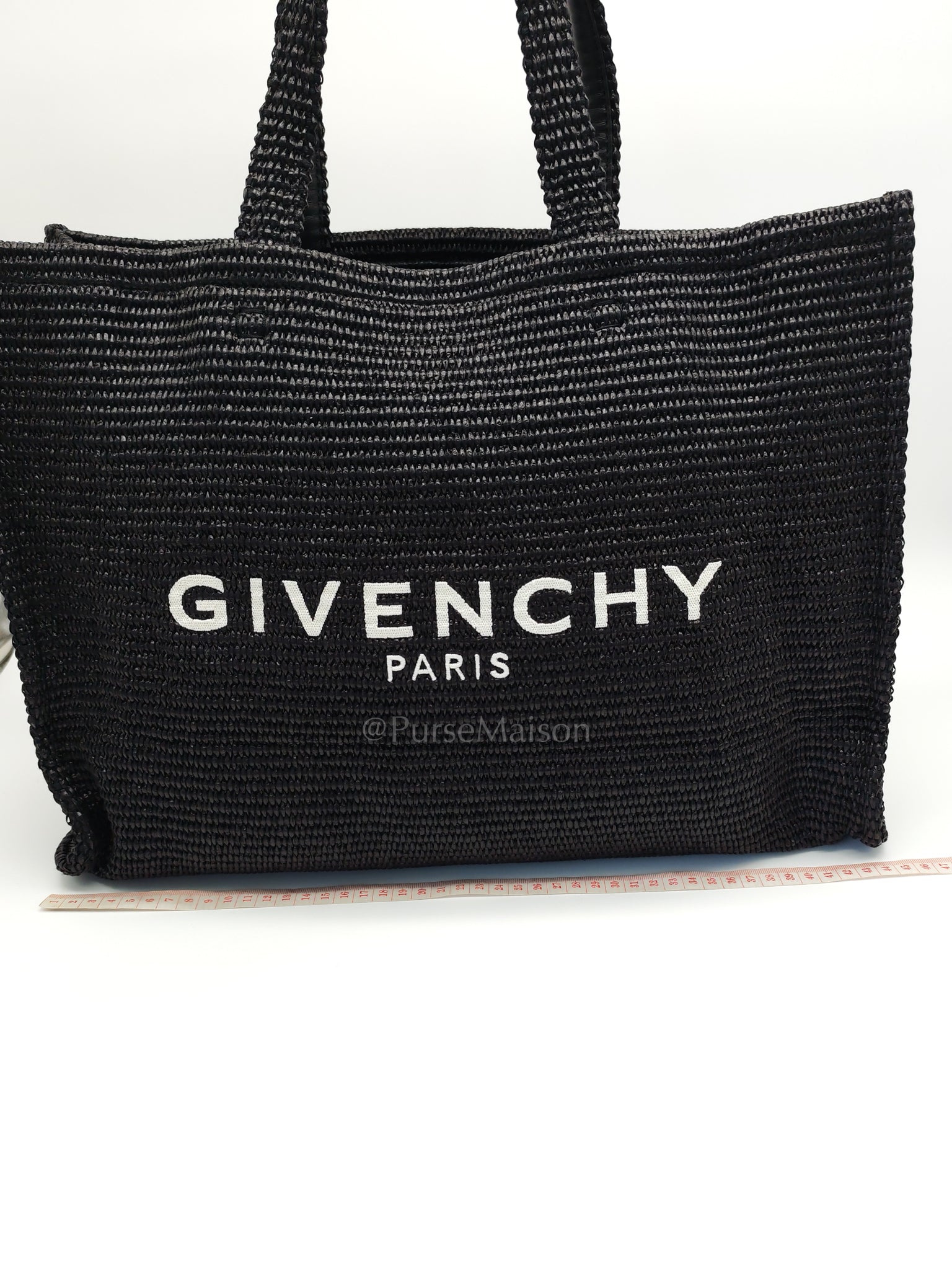 Woven Soft Raffia Medium Black Beach Tote Bag | Purse Maison Luxury Bags Shop