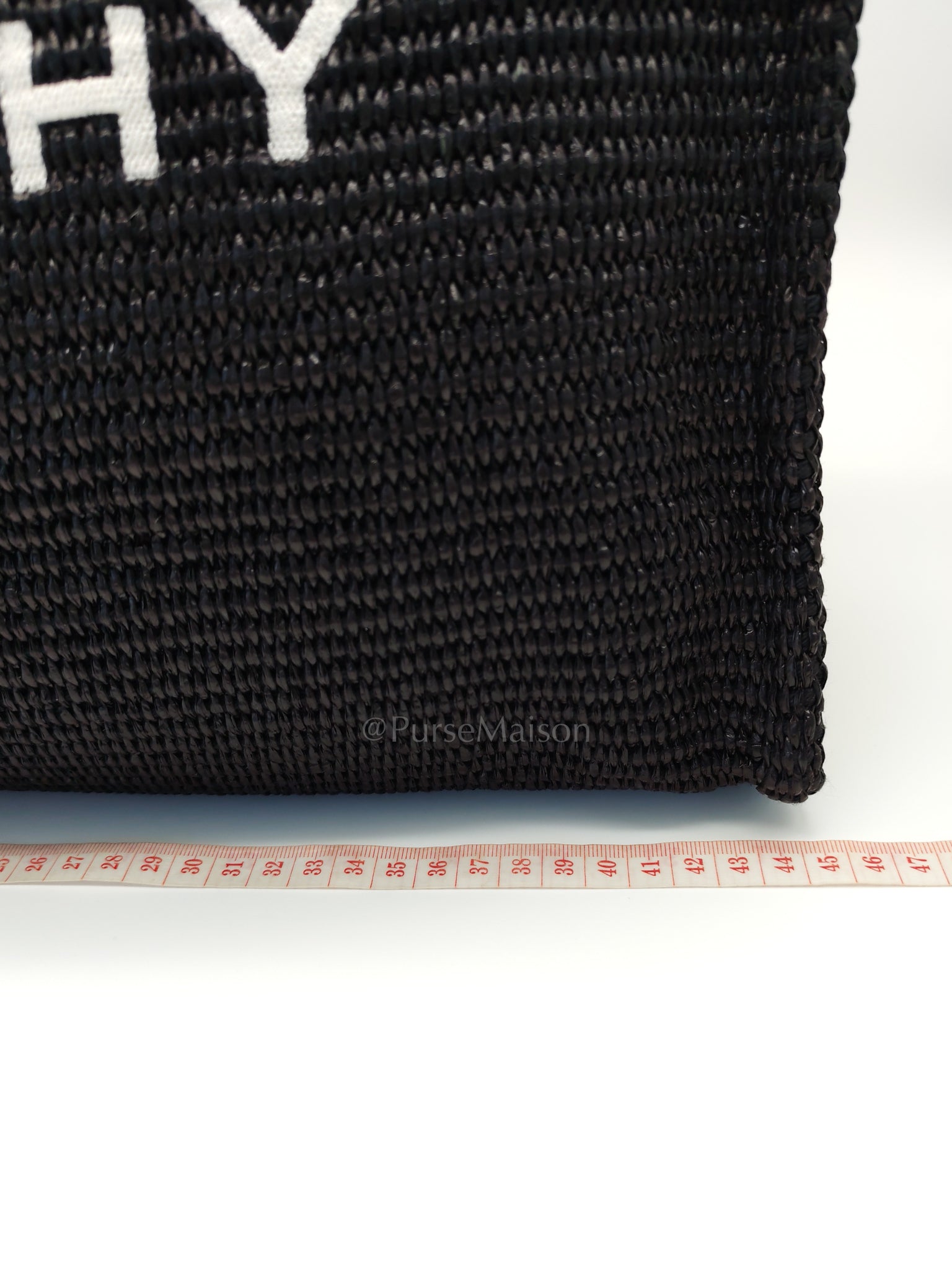 Woven Soft Raffia Medium Black Beach Tote Bag | Purse Maison Luxury Bags Shop