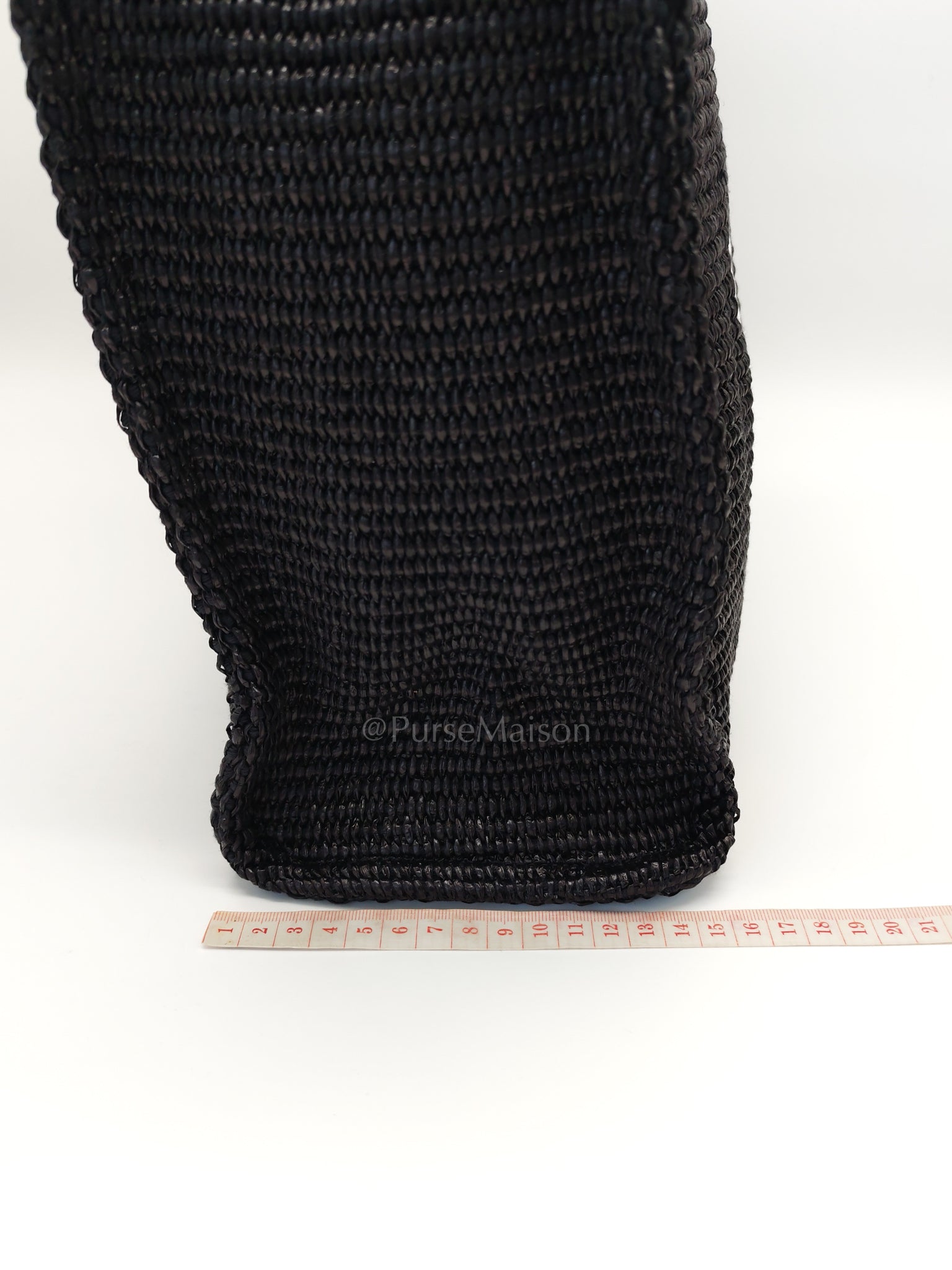 Woven Soft Raffia Medium Black Beach Tote Bag | Purse Maison Luxury Bags Shop