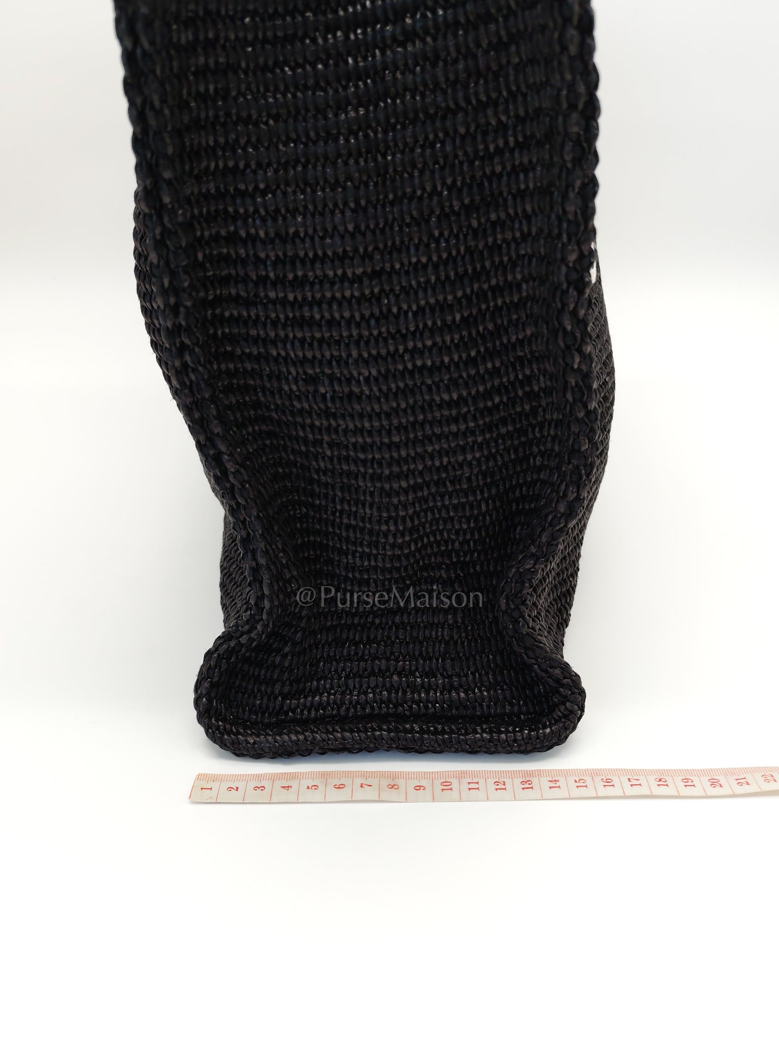 Woven Soft Raffia Medium Black Beach Tote Bag | Purse Maison Luxury Bags Shop