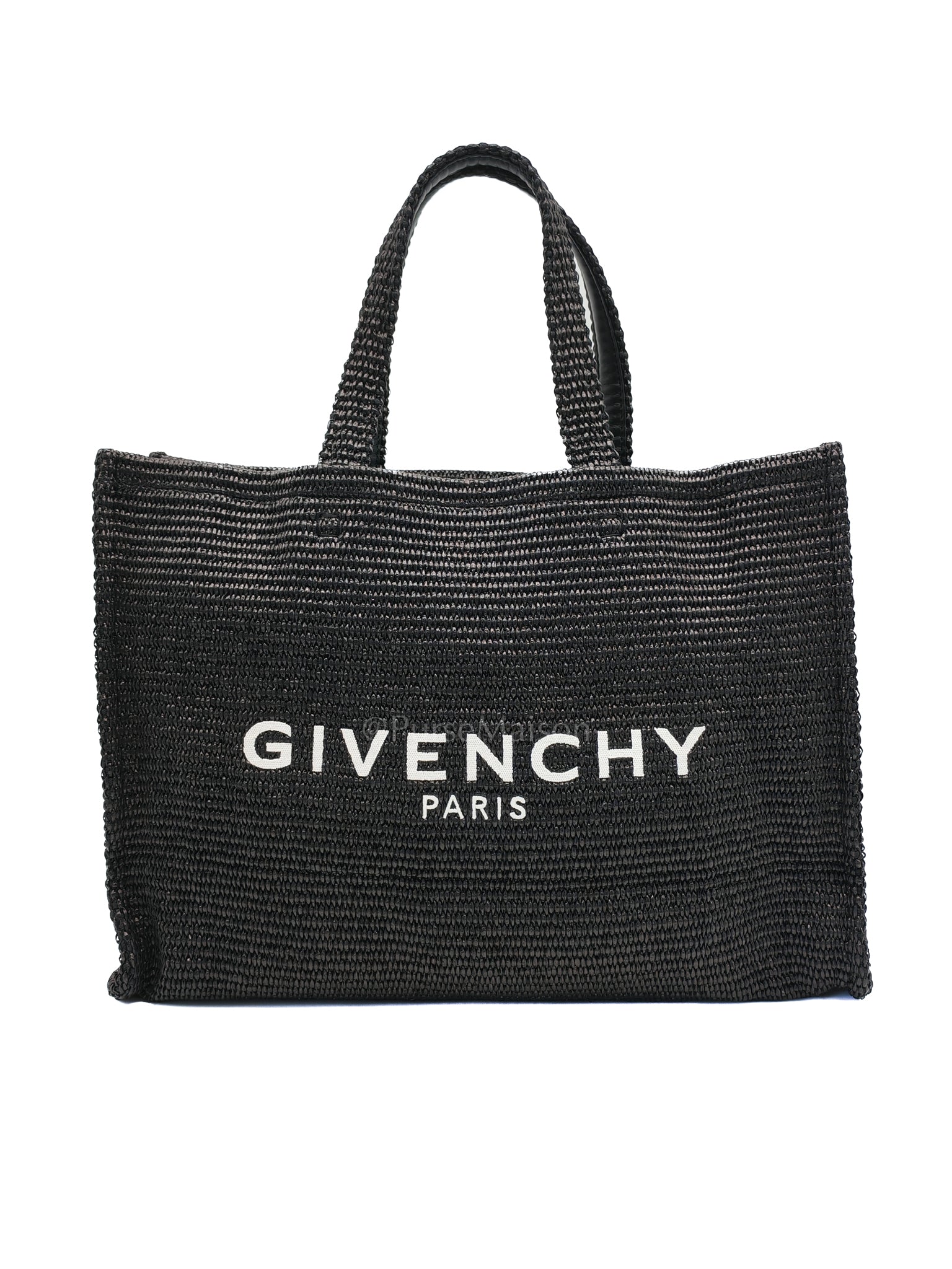 Woven Soft Raffia Medium Black Beach Tote Bag | Purse Maison Luxury Bags Shop