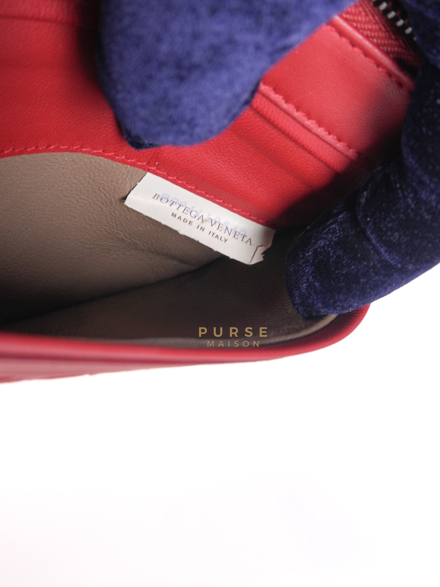 Wristlet Pouch in Red Intrecciato Leather | Purse Maison Luxury Bags Shop