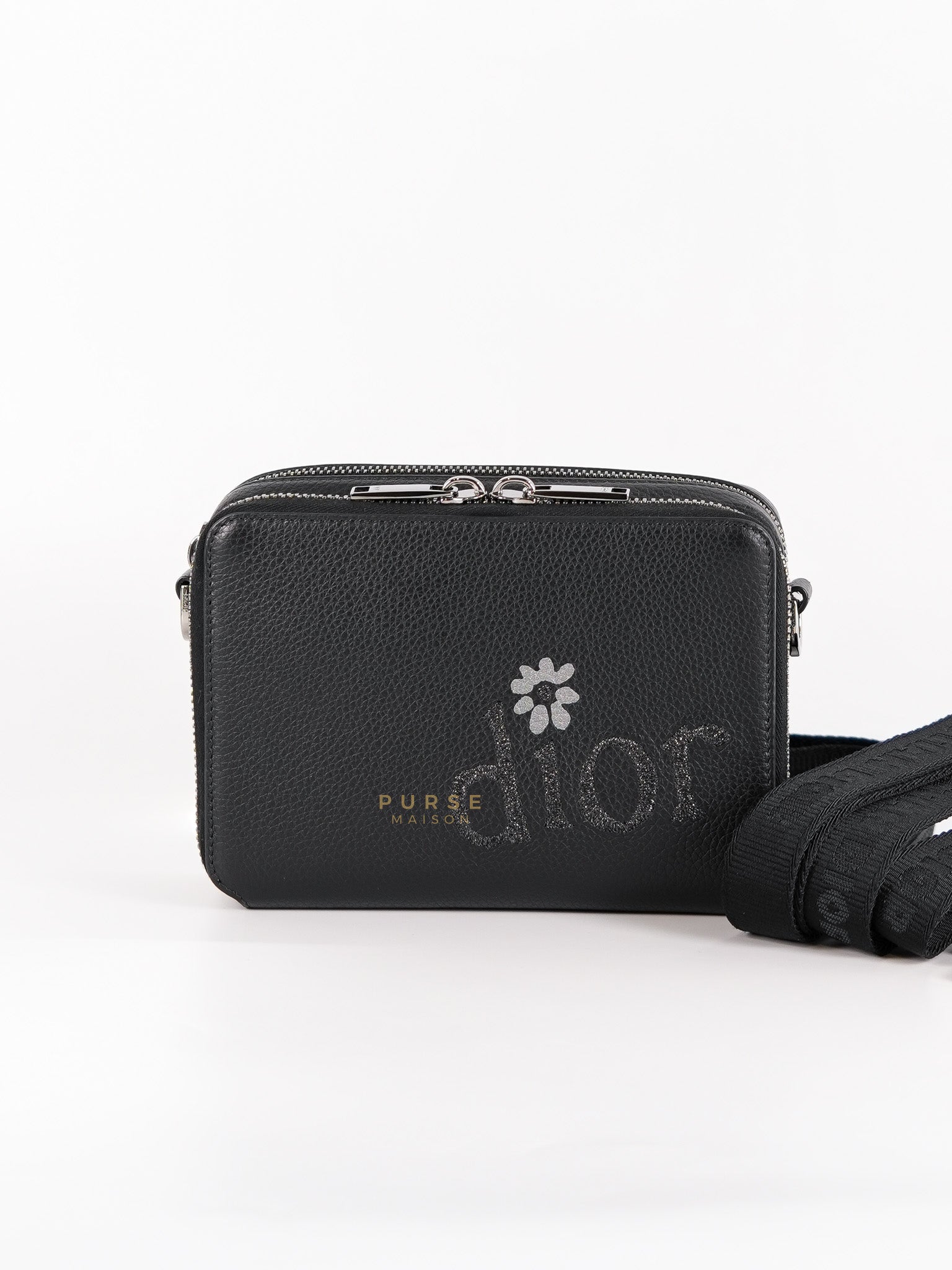 X Eral Black Grained Calfskin Leather Crossbody Bag | Purse Maison Luxury Bags Shop