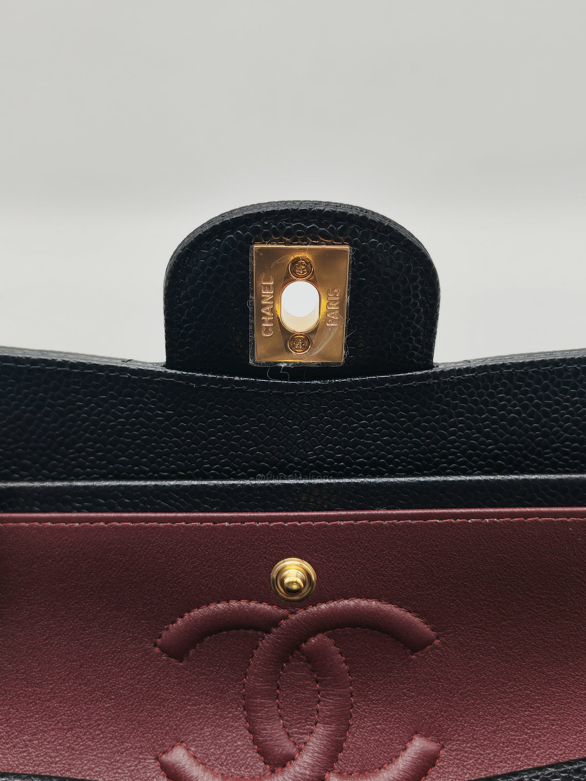 Chanel Classic Double Flap Bag Small in Black Caviar Leather Gold Hardware Microchip CX****KJ