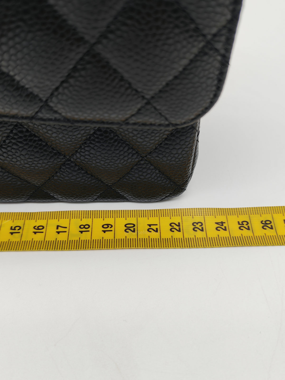 Chanel Classic Double Flap Bag Small in Black Caviar Leather Gold Hardware Microchip CX****KJ