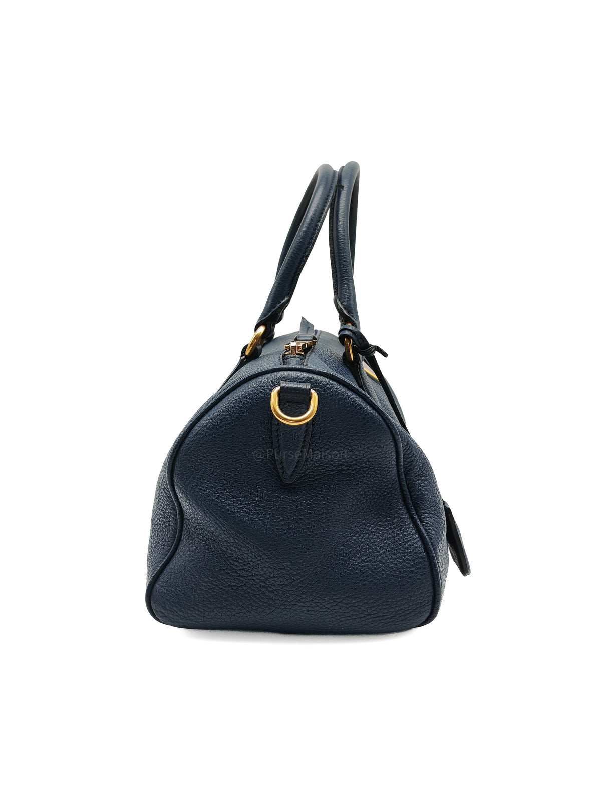 Prada 1BB797 Vitello Phenix Bauletto in Baltico