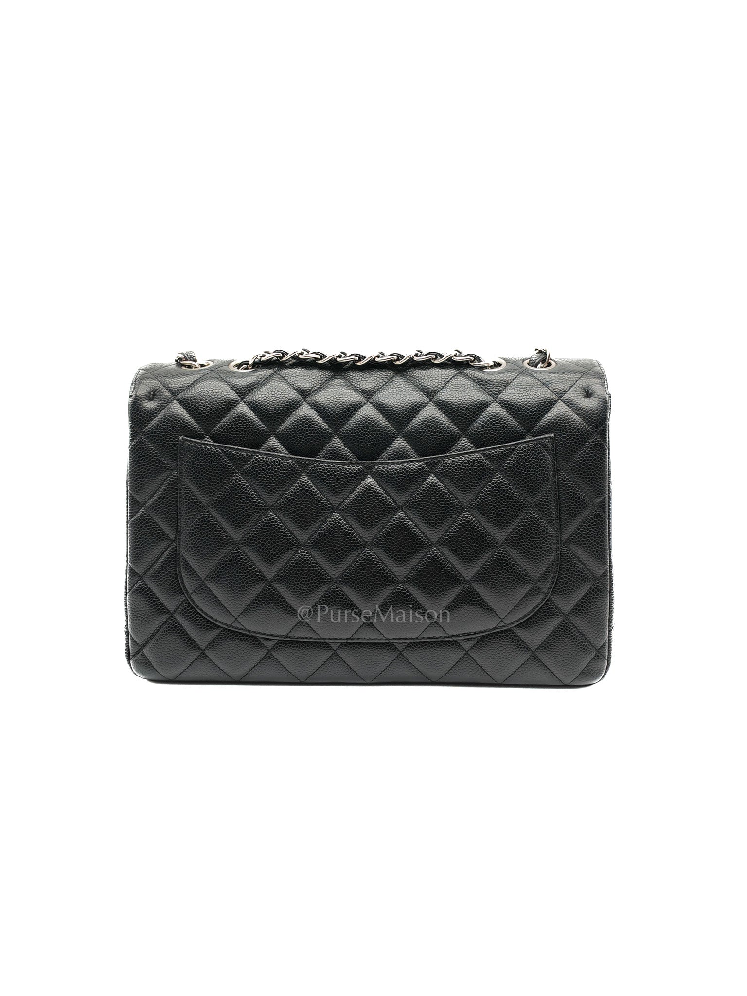 Classic Single Flap Jumbo in Black Caviar Leather Silver Hardware (Series 13)