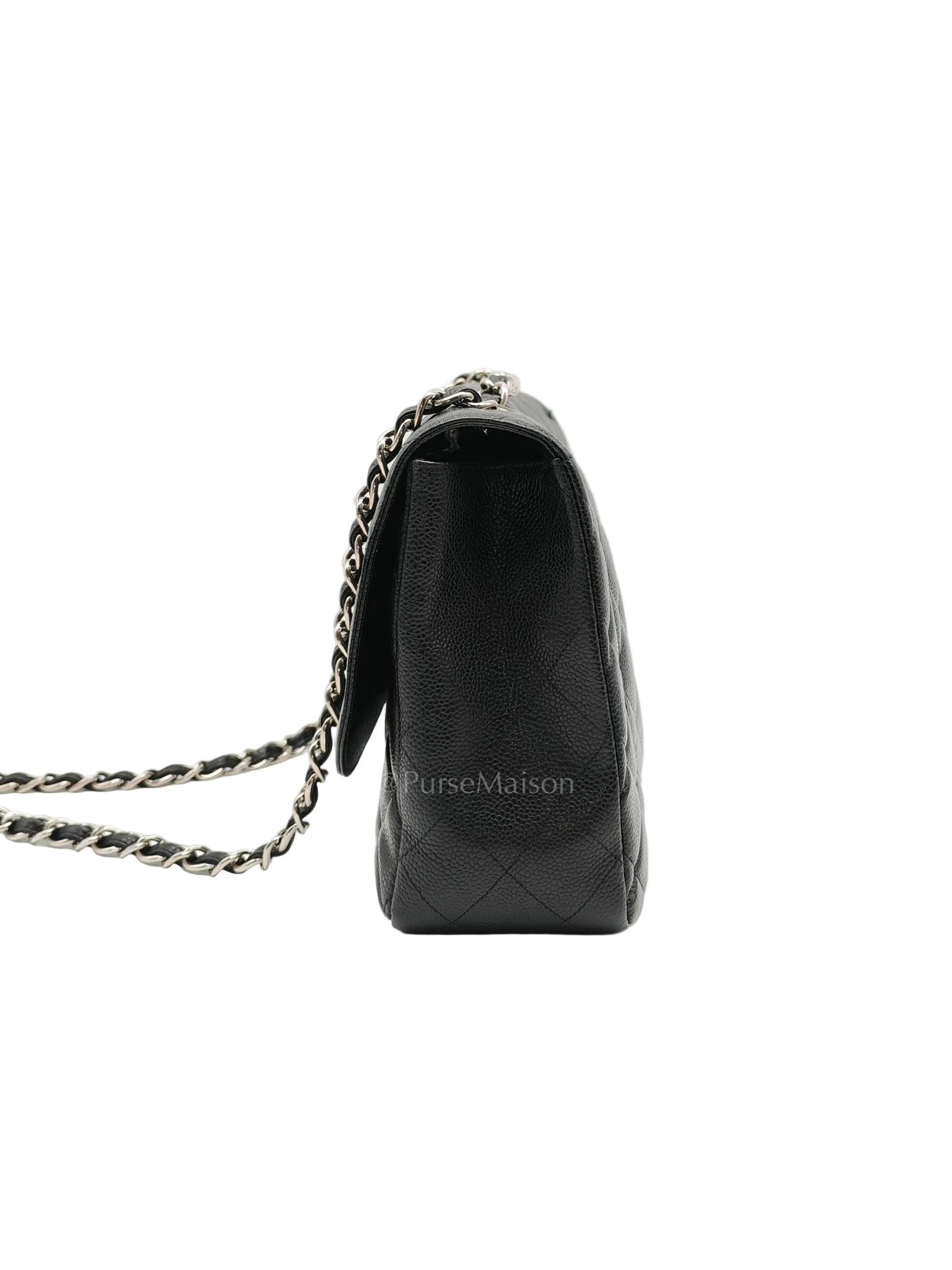 Classic Single Flap Jumbo in Black Caviar Leather Silver Hardware (Series 13)