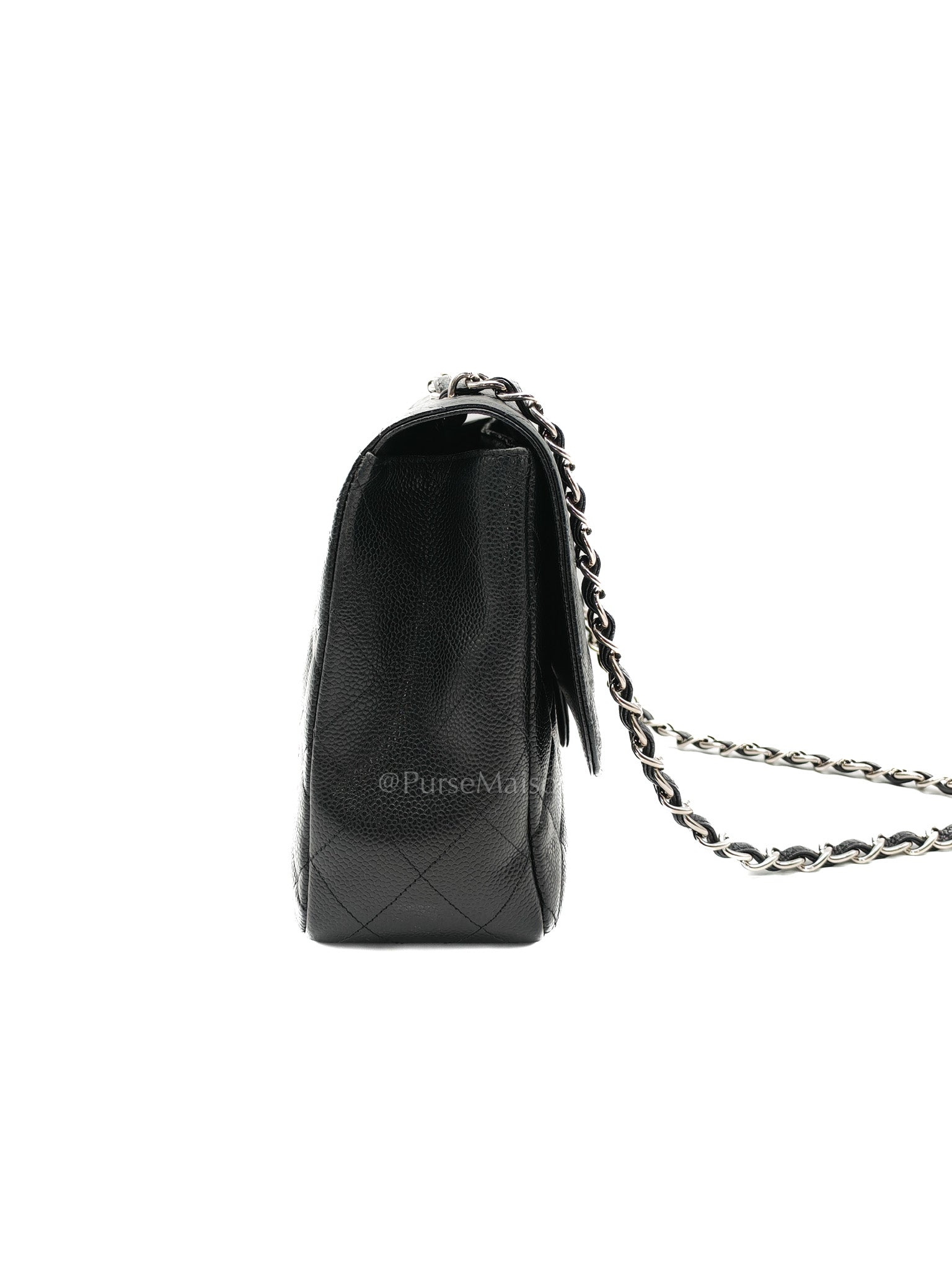Classic Single Flap Jumbo in Black Caviar Leather Silver Hardware (Series 13)