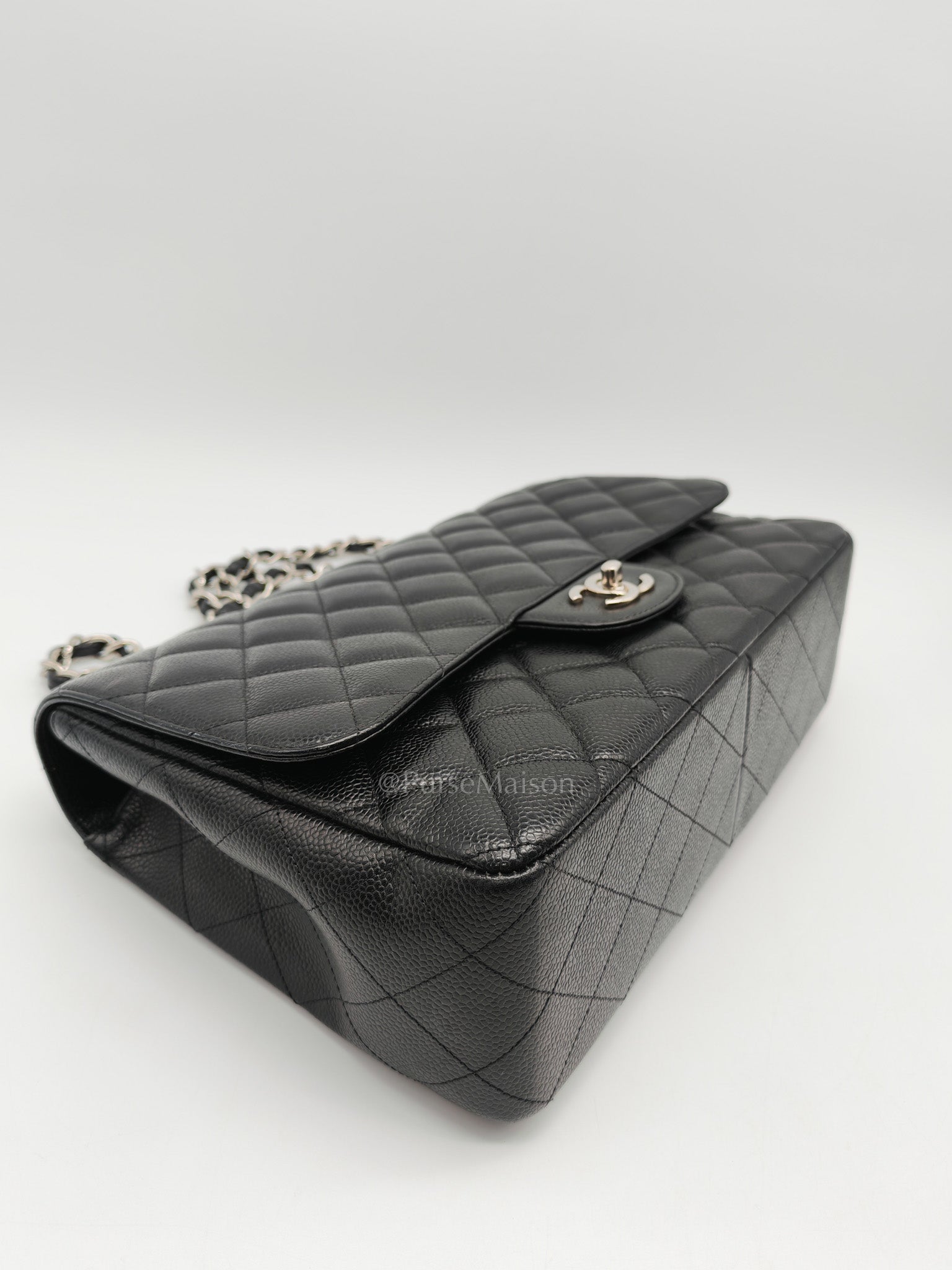 Classic Single Flap Jumbo in Black Caviar Leather Silver Hardware (Series 13)