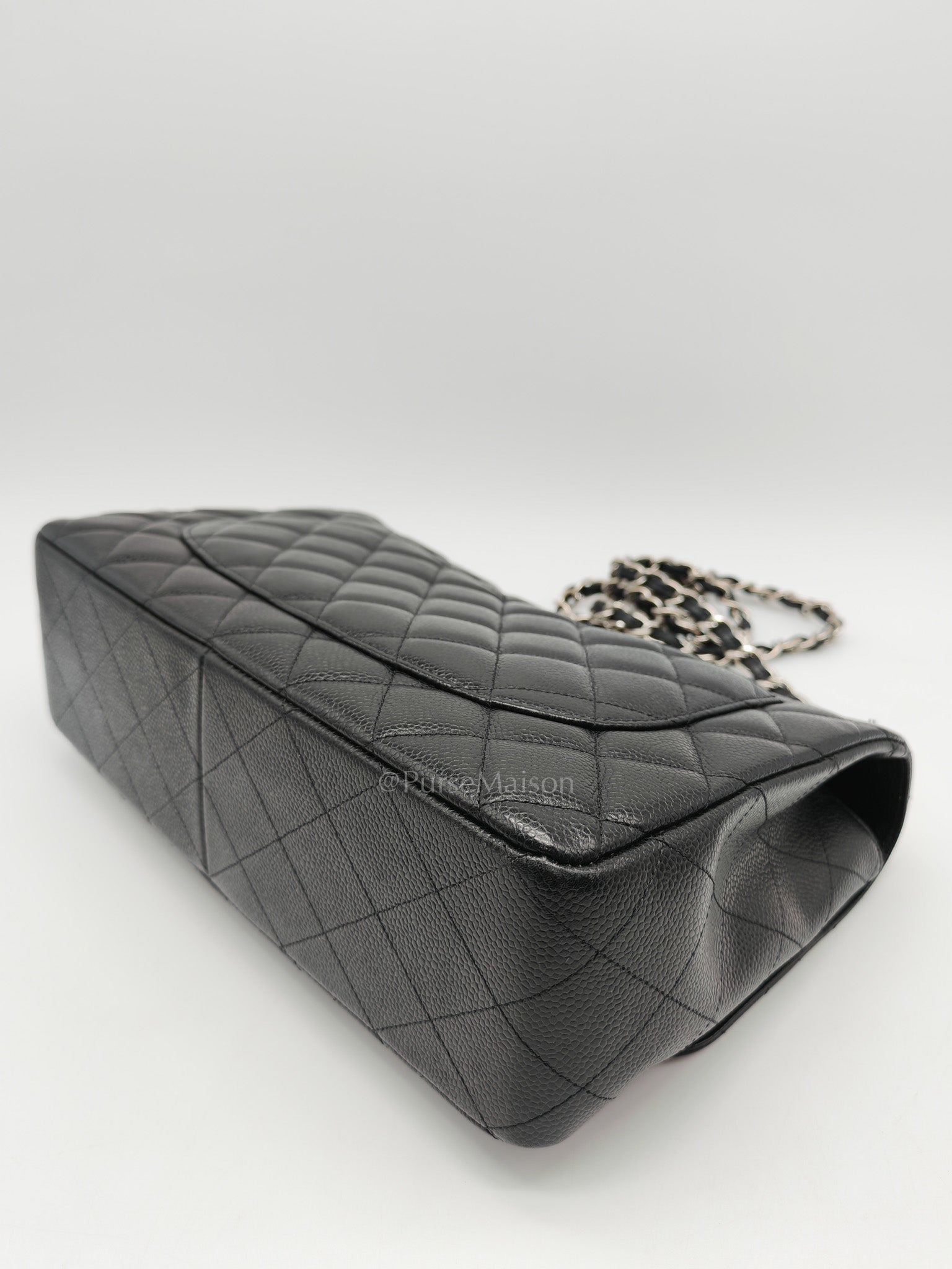 Classic Single Flap Jumbo in Black Caviar Leather Silver Hardware (Series 13)