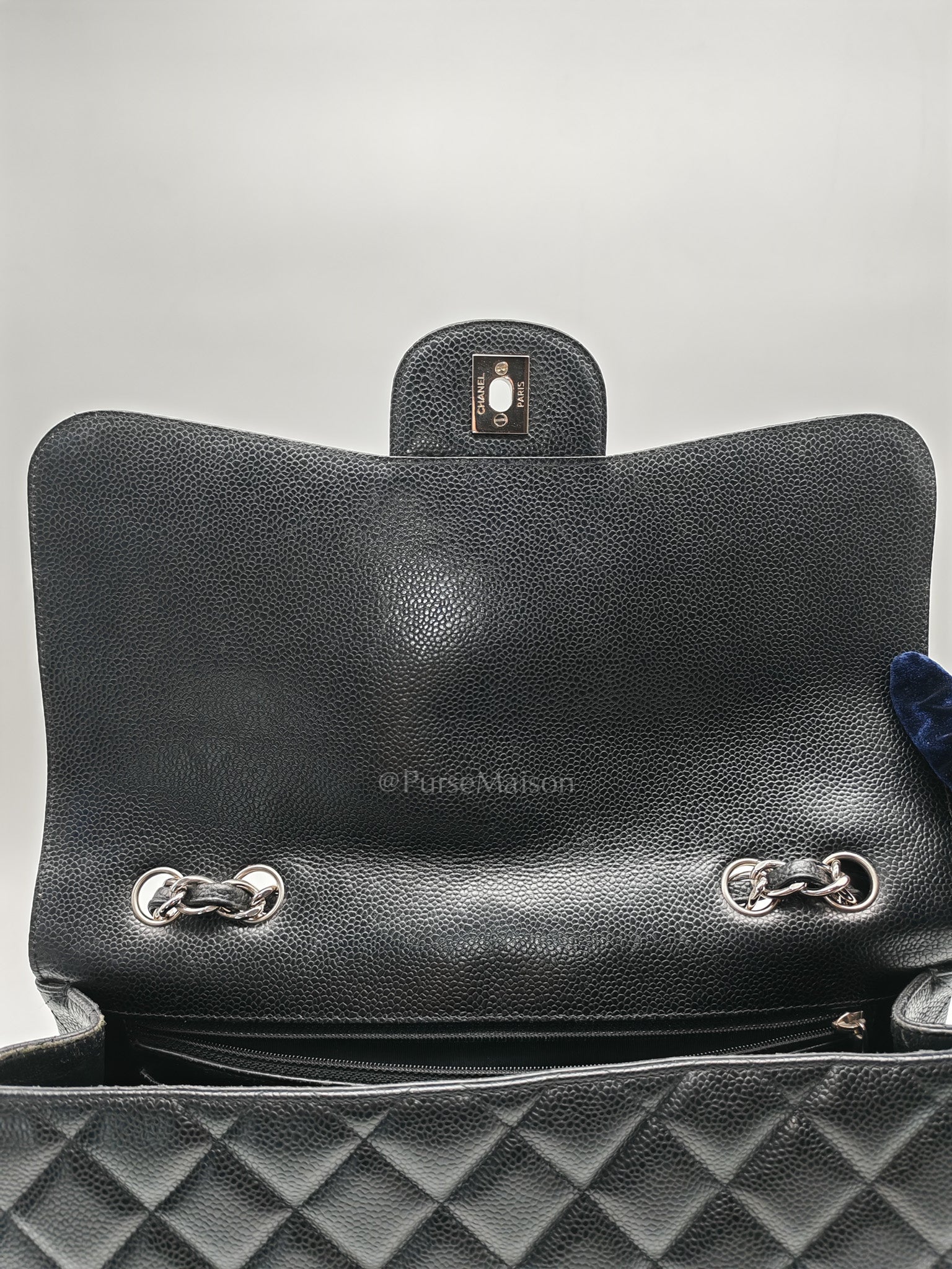 Classic Single Flap Jumbo in Black Caviar Leather Silver Hardware (Series 13)
