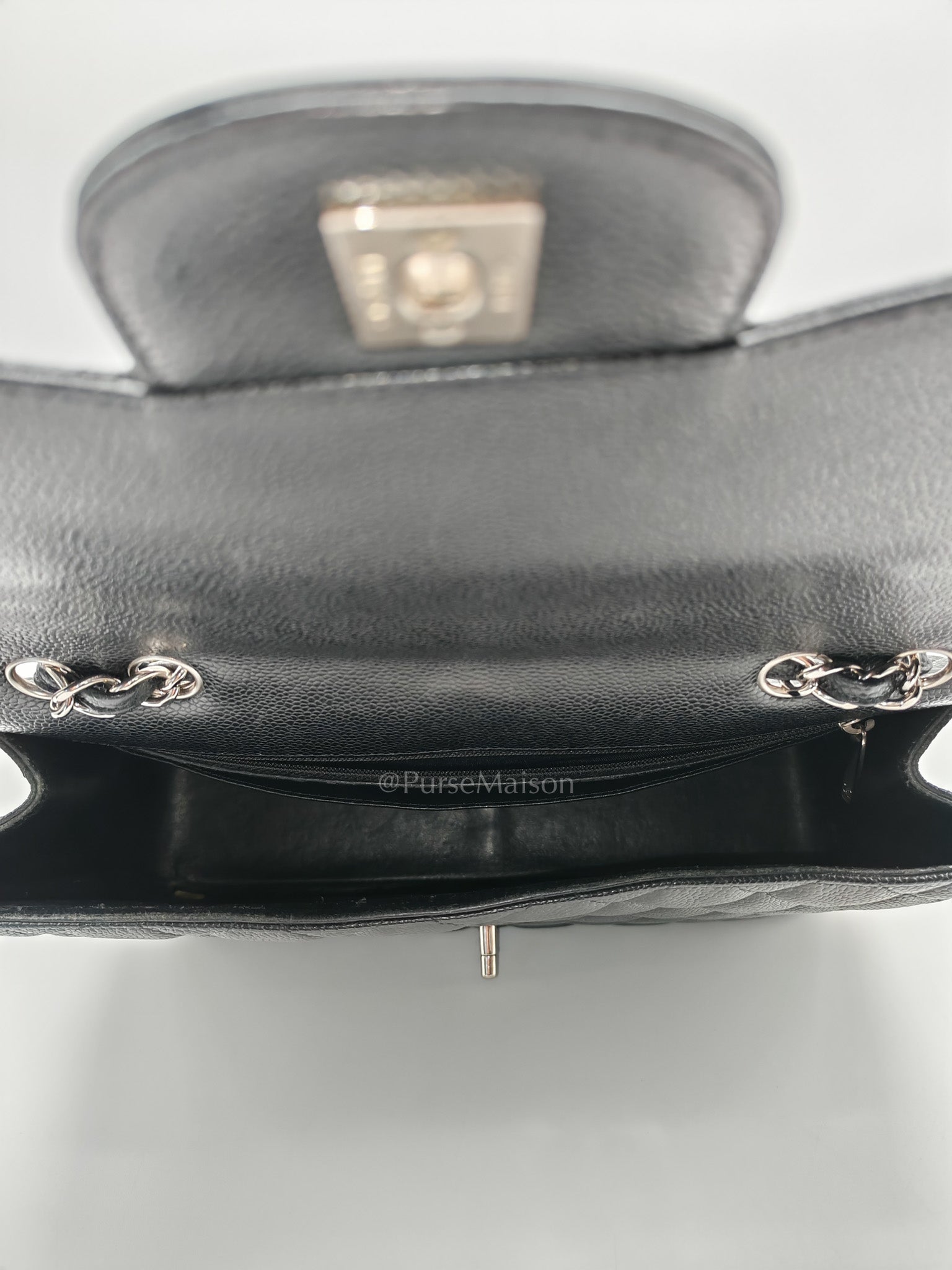 Classic Single Flap Jumbo in Black Caviar Leather Silver Hardware (Series 13)