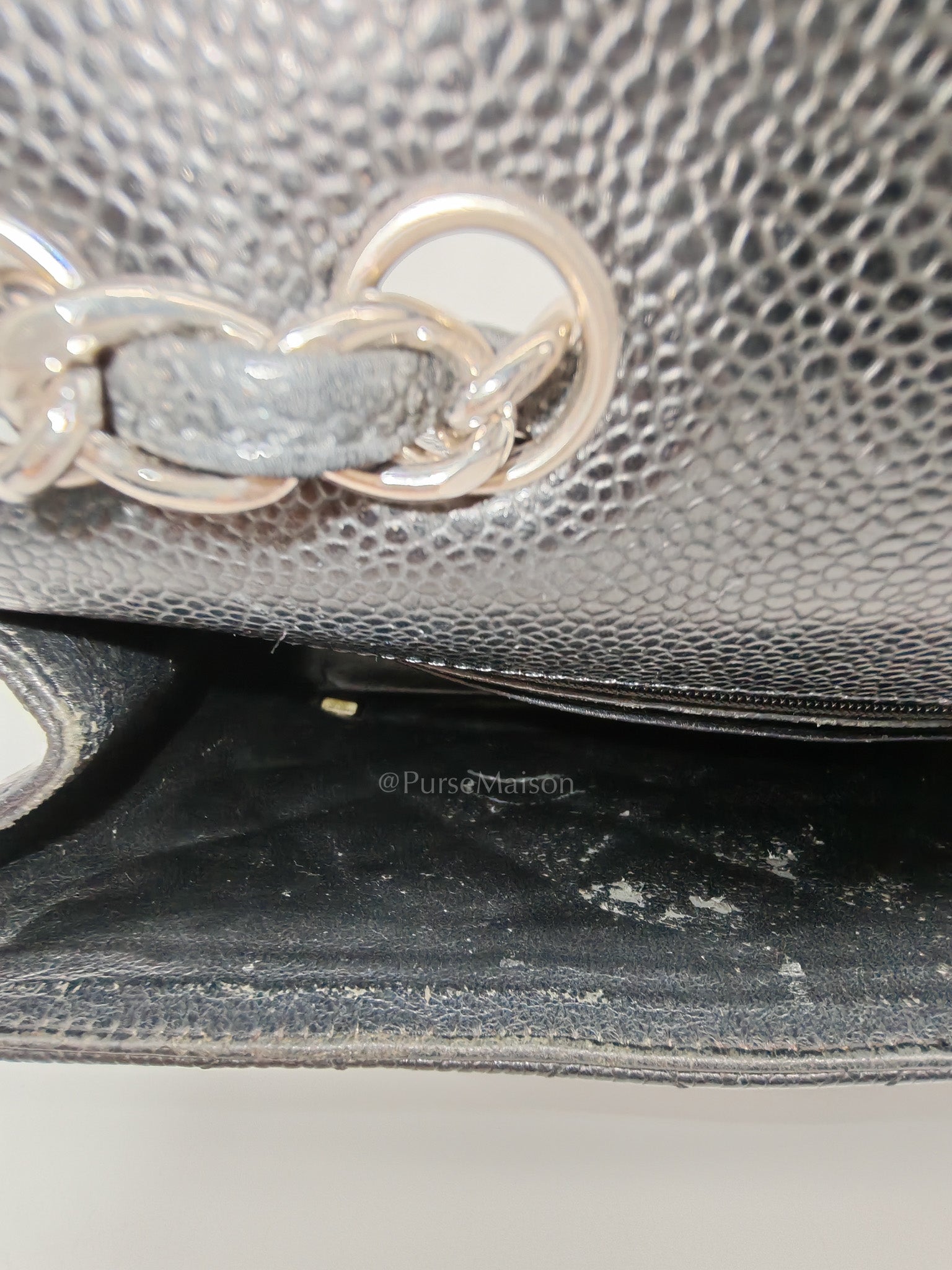 Classic Single Flap Jumbo in Black Caviar Leather Silver Hardware (Series 13)