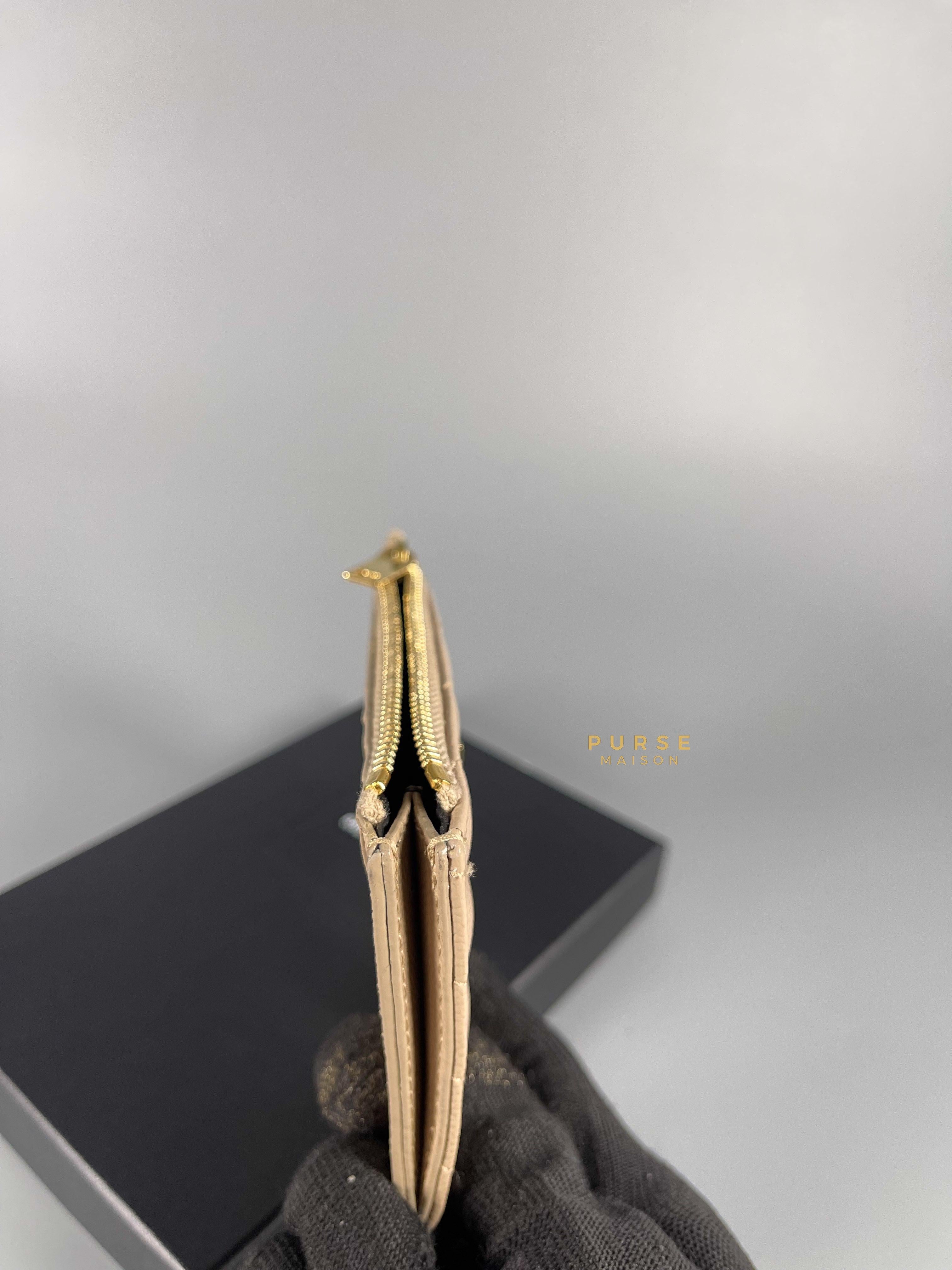 Ysl beige card online holder