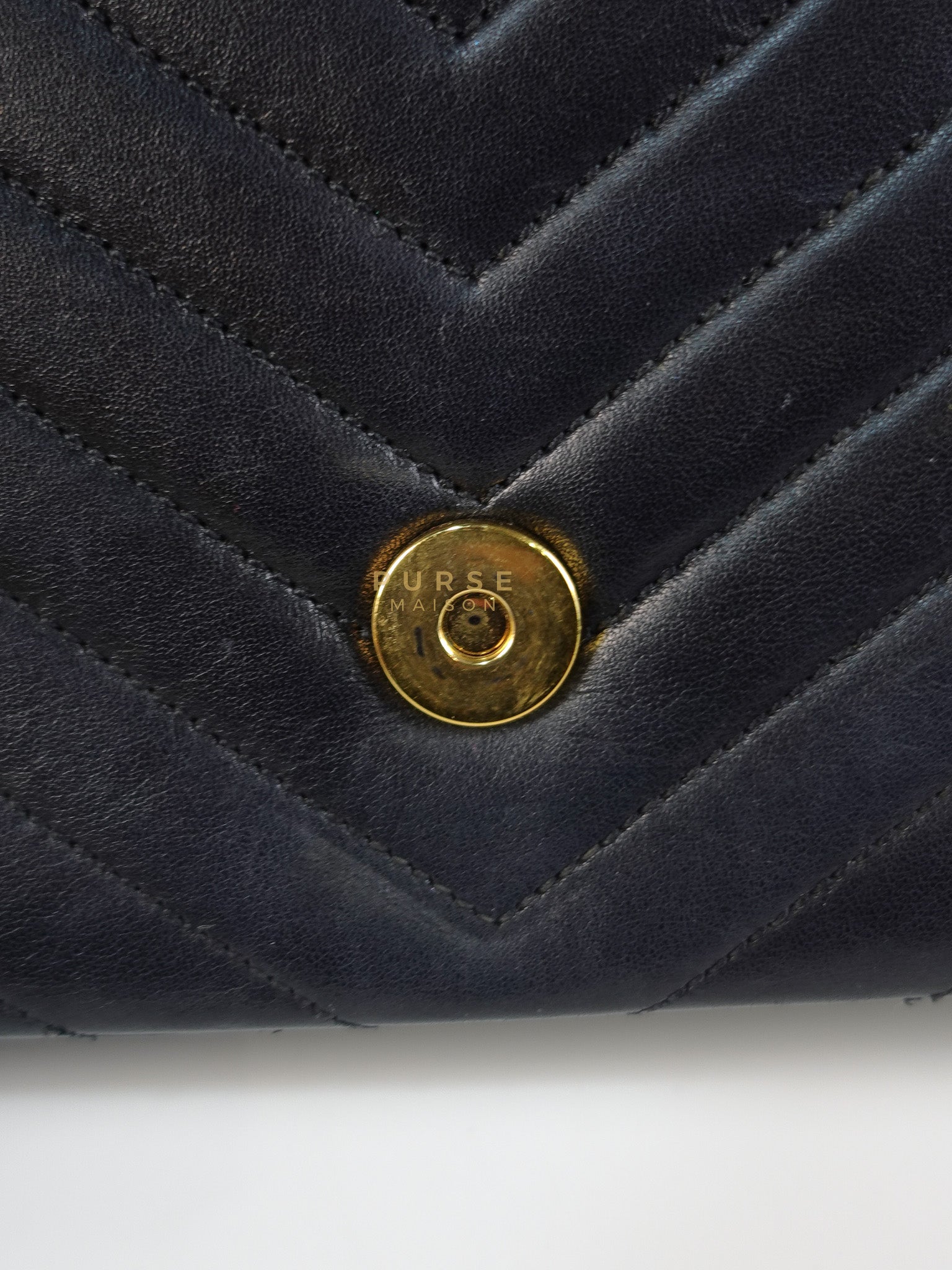 YSL College Black Chevron Lambskin Shoulder Bag | Purse Maison Luxury Bags Shop