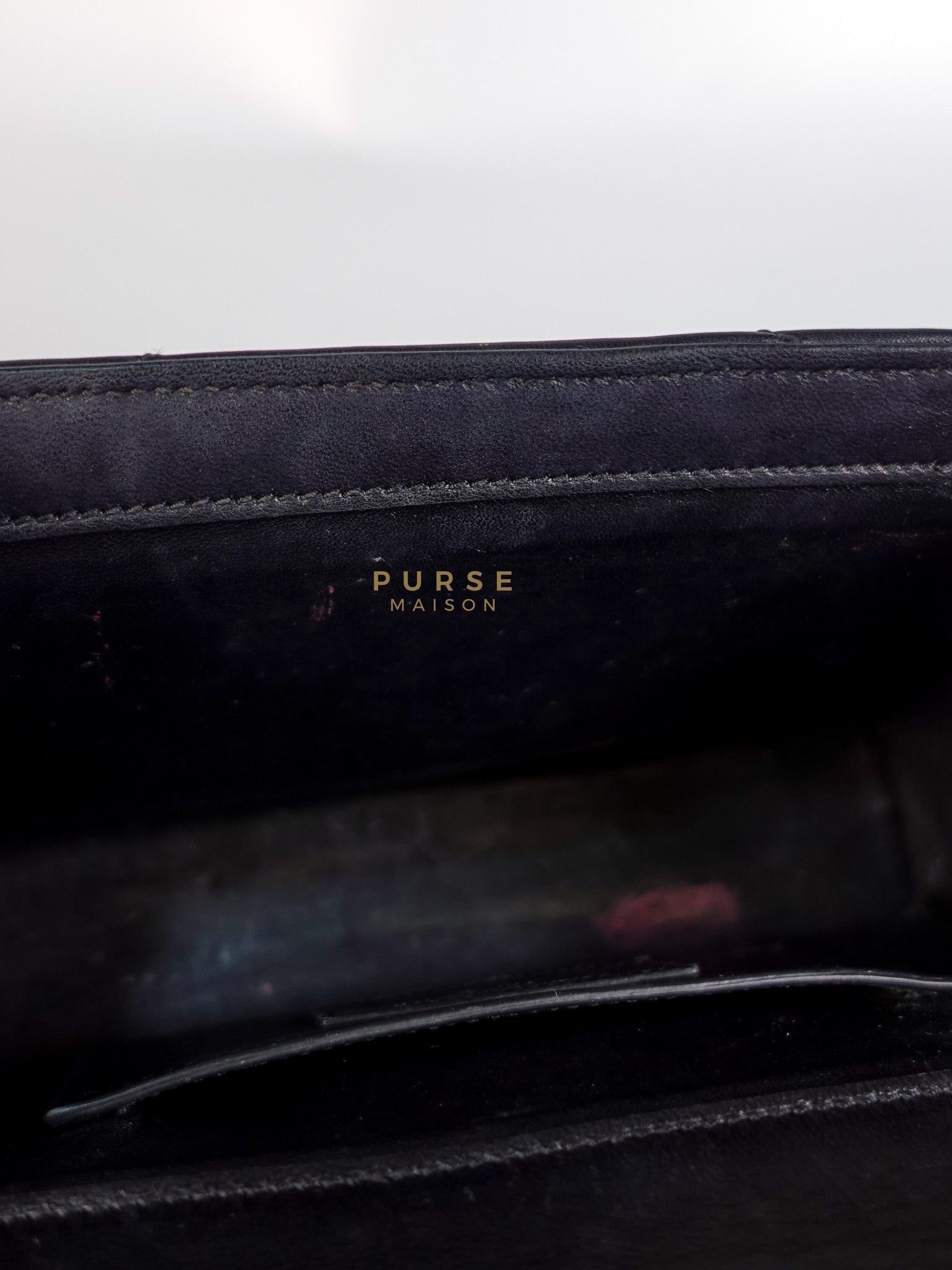YSL College Black Chevron Lambskin Shoulder Bag | Purse Maison Luxury Bags Shop