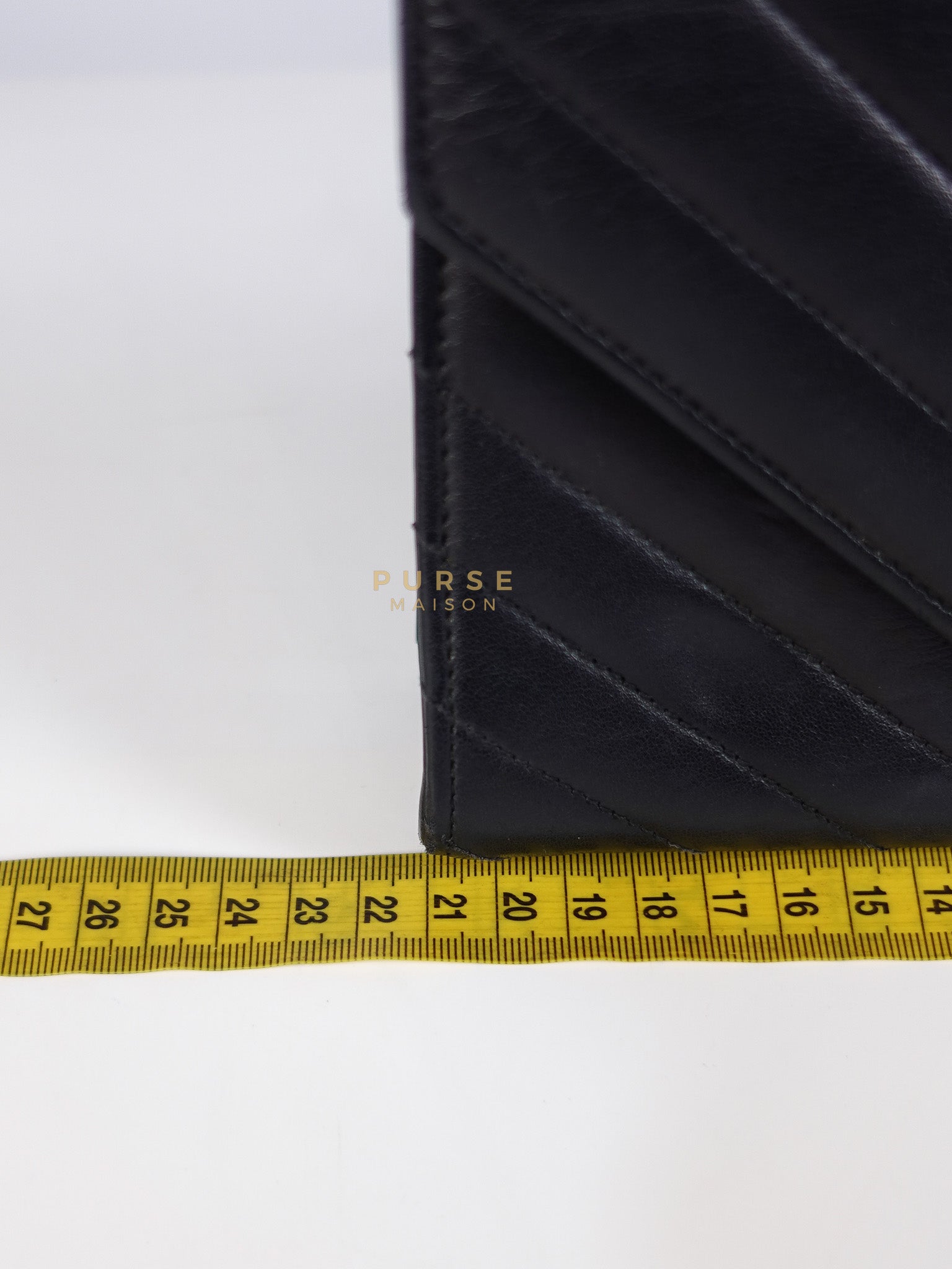 YSL College Black Chevron Lambskin Shoulder Bag | Purse Maison Luxury Bags Shop