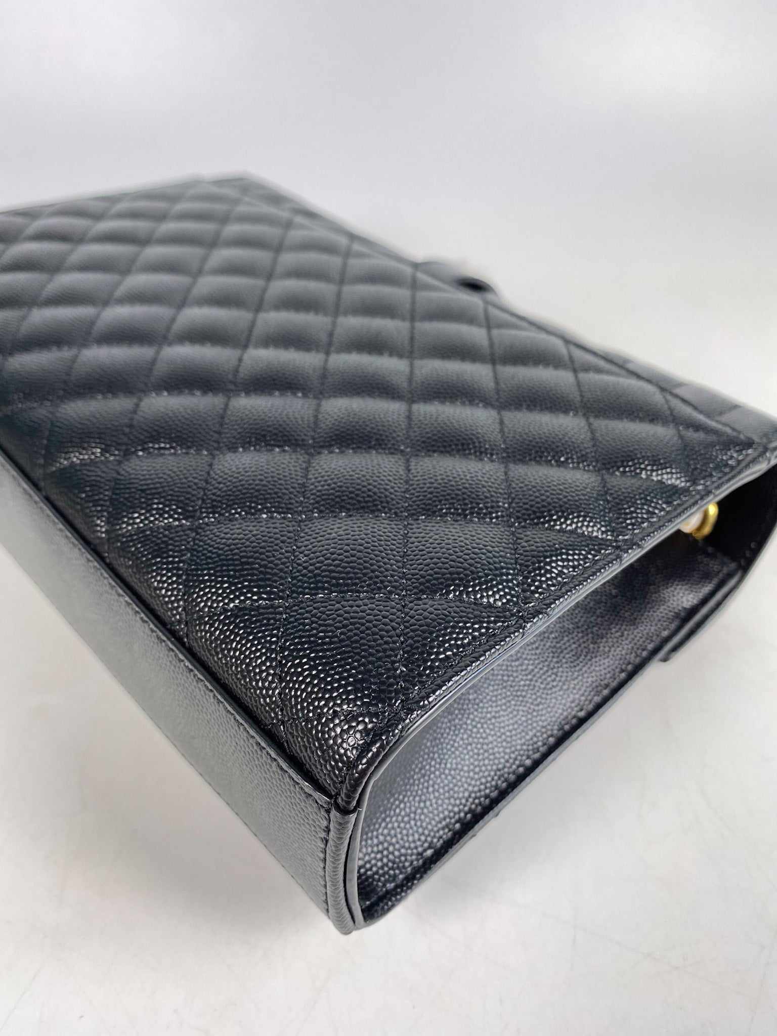 YSL Envelope Medium Bag in Mix Matelasse Grain De Poudre Embossed Black Leather