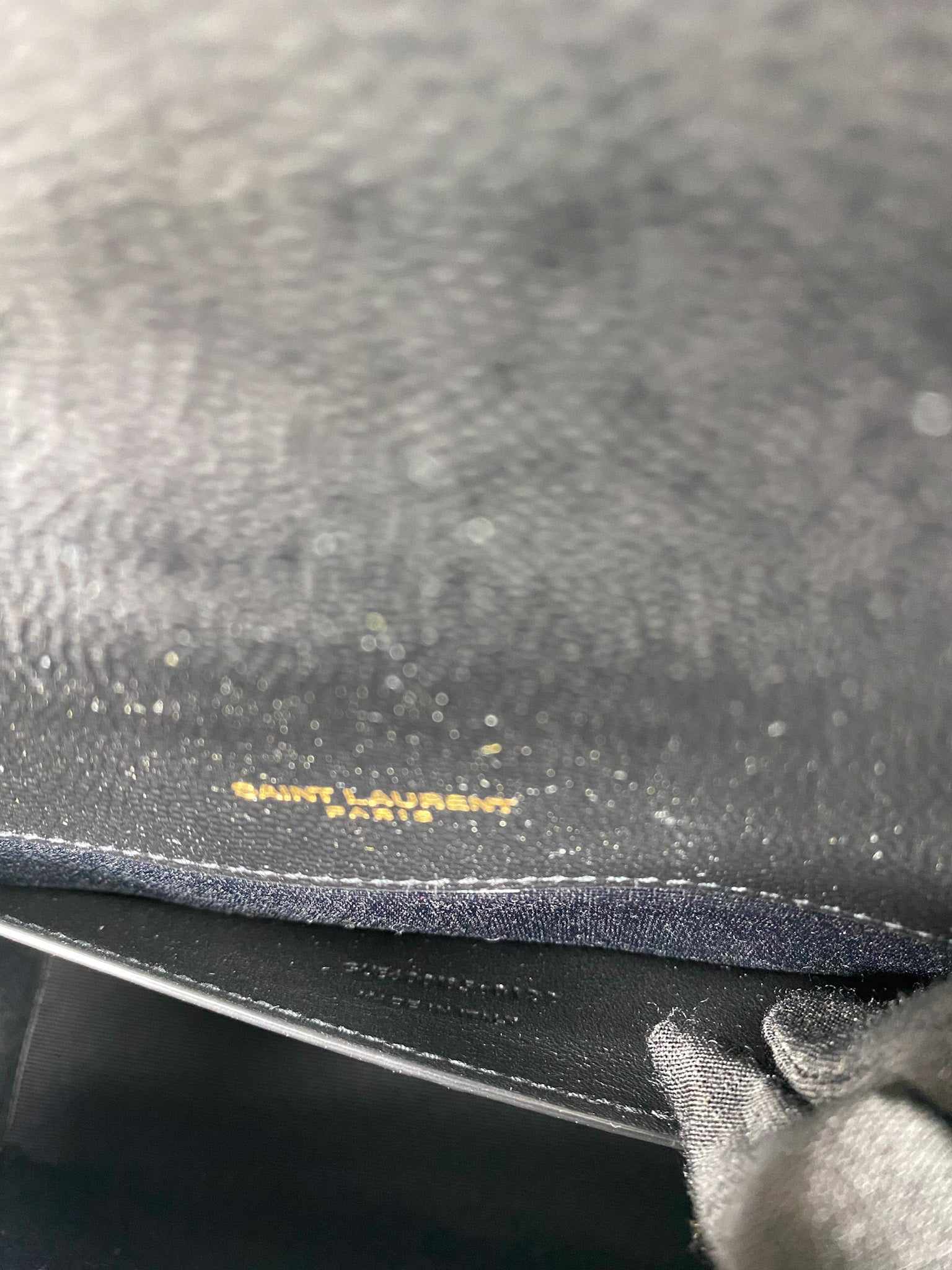 YSL Envelope Medium Bag in Mix Matelasse Grain De Poudre Embossed Black Leather