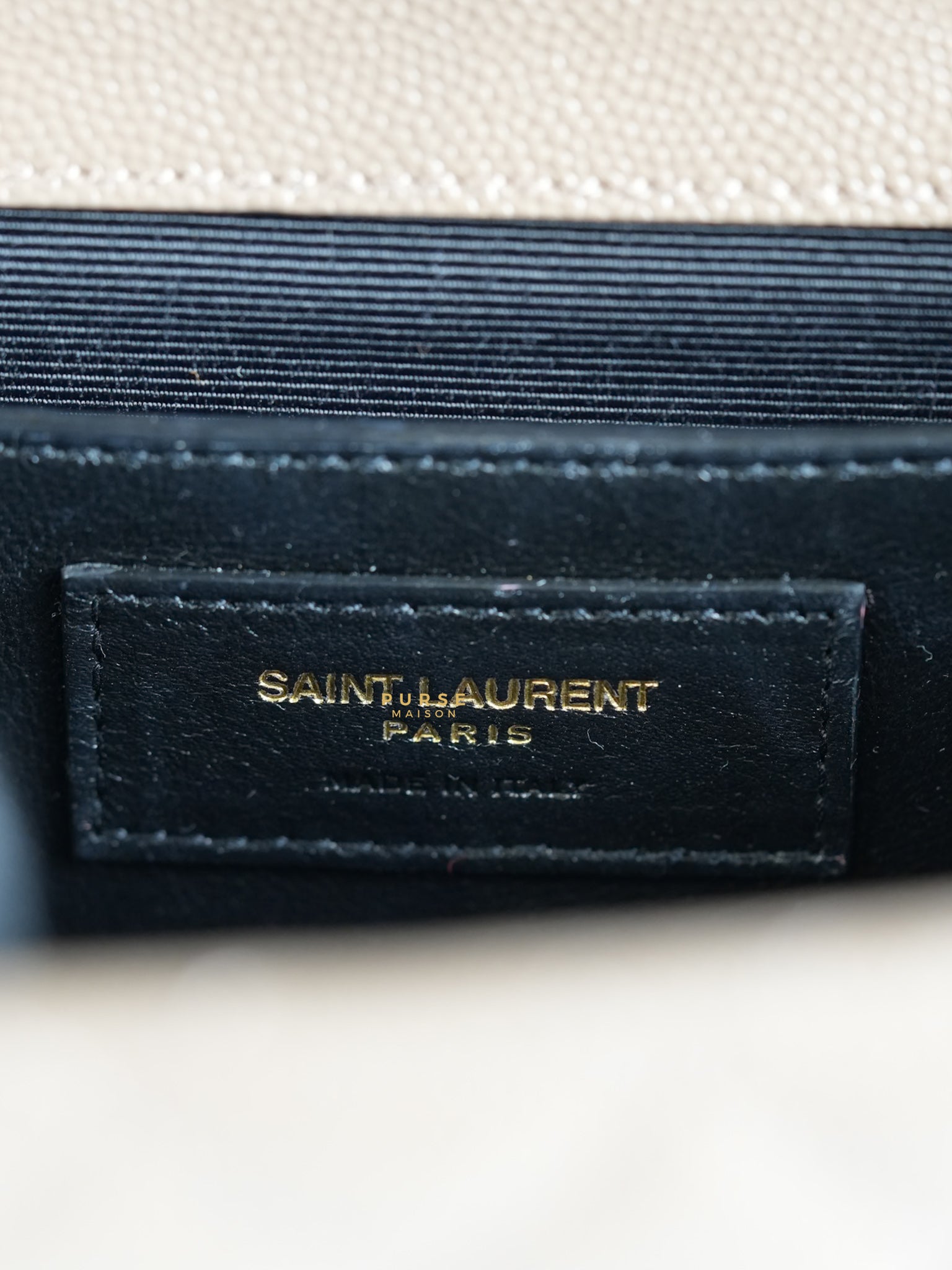 YSL Envelope Medium Bag in Mix Matelasse Grain De Poudre Embossed Dark Beige Leather | Purse Maison Luxury Bags Shop