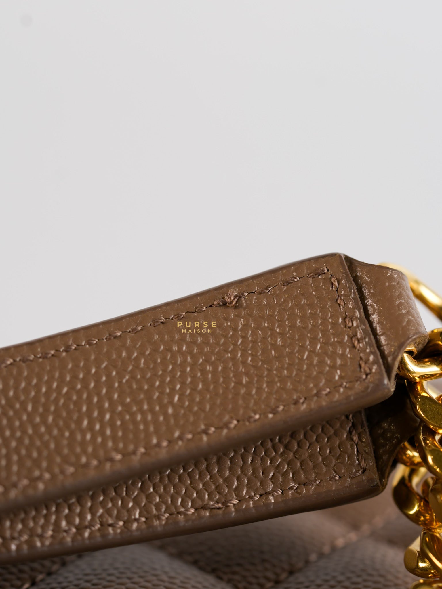 YSL Envelope Medium Bag in Mix Matelasse Grain De Poudre Embossed Dark Beige Leather | Purse Maison Luxury Bags Shop