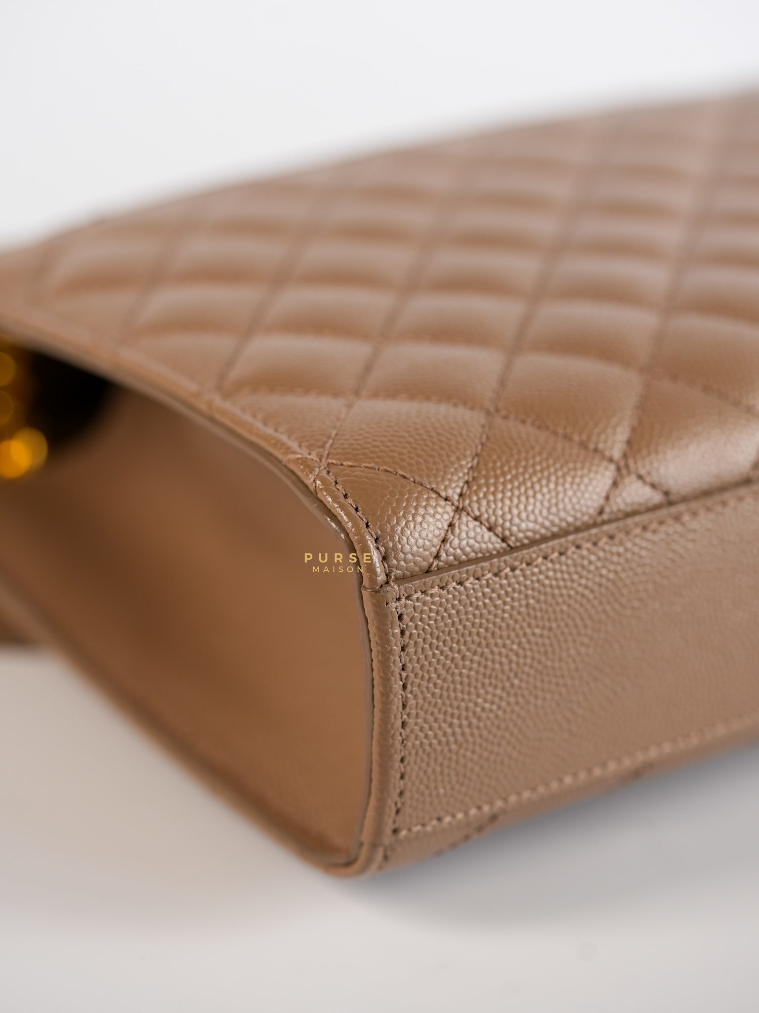 YSL Envelope Medium Bag in Mix Matelasse Grain De Poudre Embossed Dark Beige Leather | Purse Maison Luxury Bags Shop