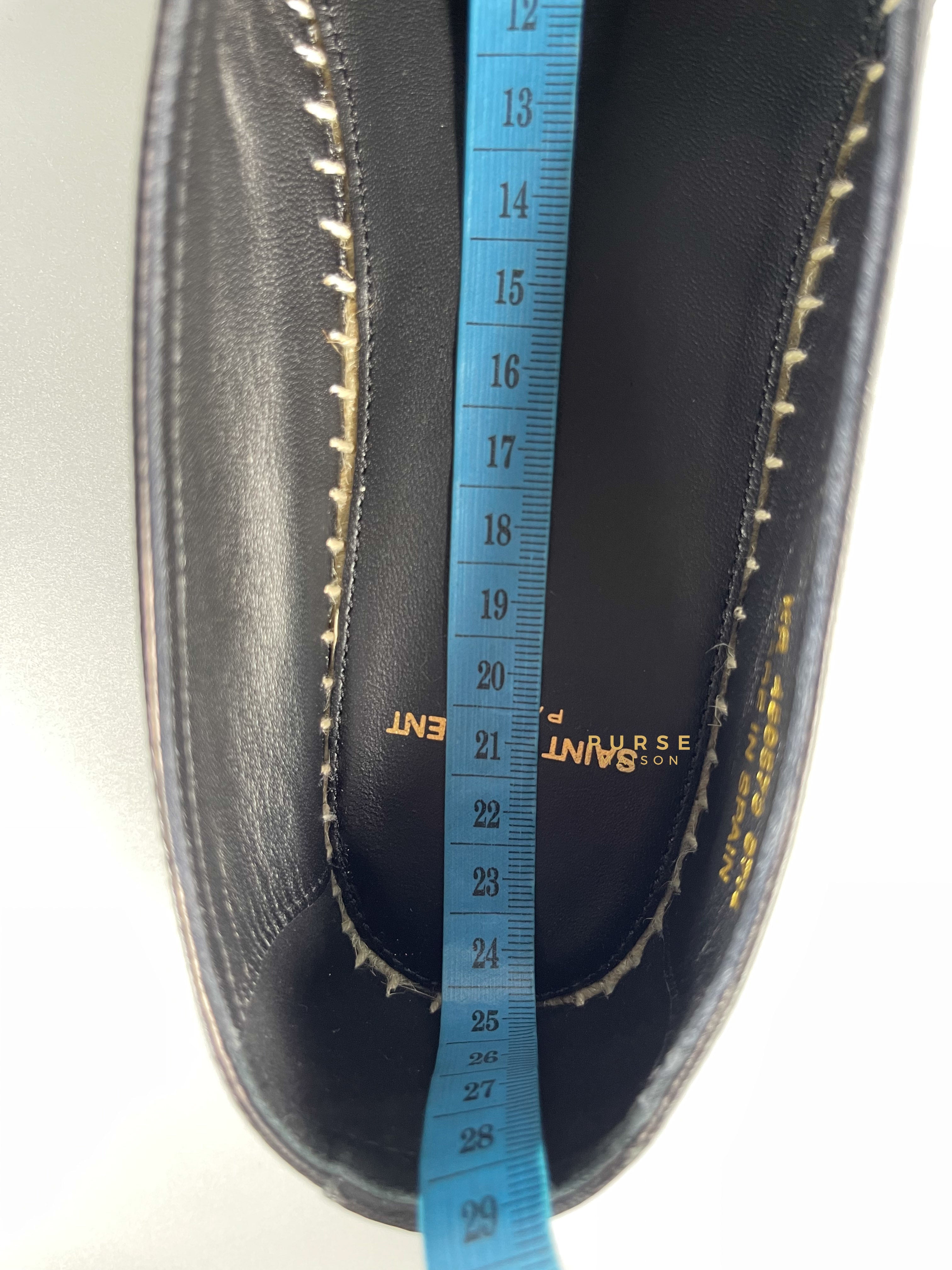 YSL Espadrilles in Black Lambskin Leather (Size 37.5 EU, 23cm) | Purse Maison Luxury Bags Shop