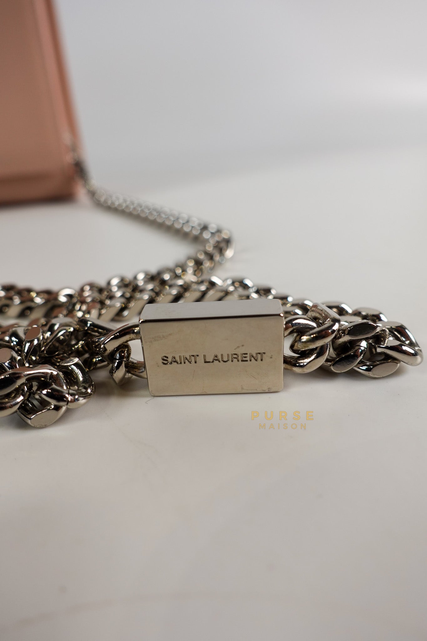 YSL Kate Small Grained Calfskin Leather Light Pink Silver Hardware | Purse Maison Luxury Bags Shop